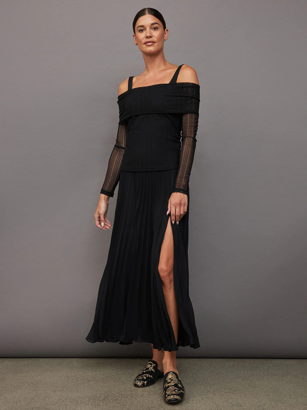 Carbon38 | Mesh Off Shoulder Top | Black - Image 5