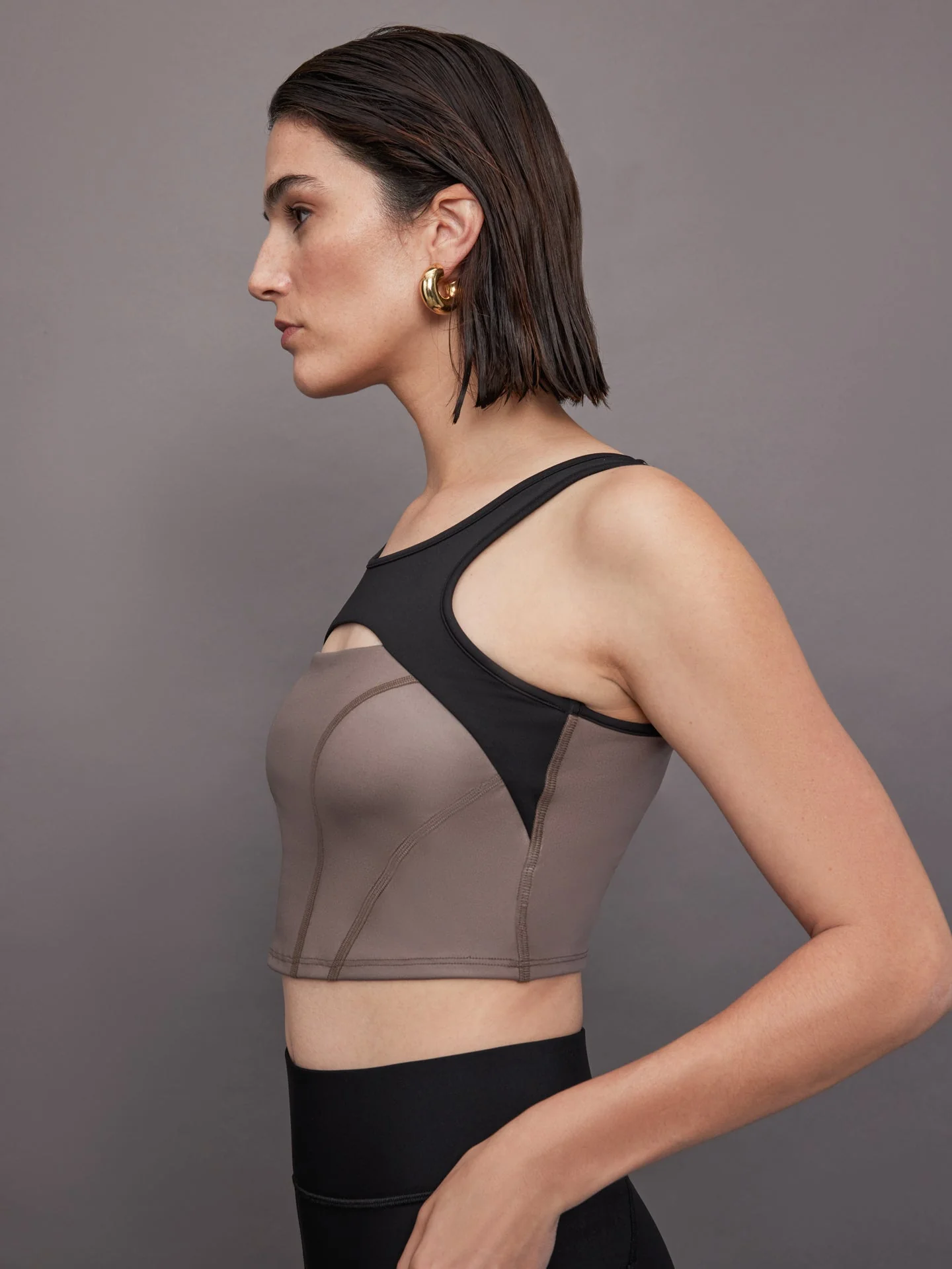 Michi | Fusion Gloss Bustier | Bronzed Pewter/Black - Image 3