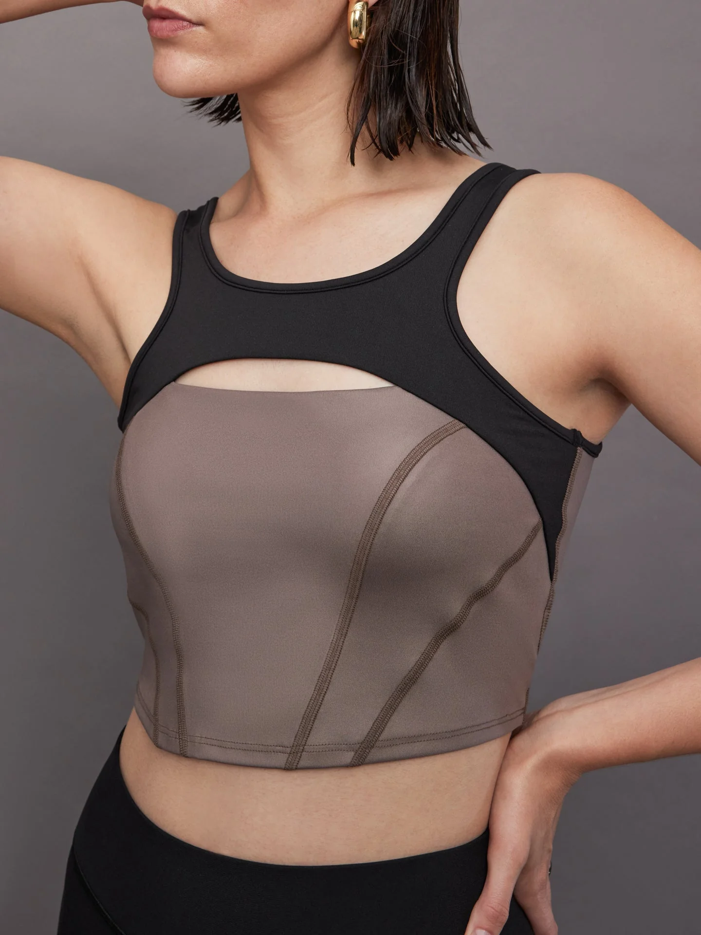 Michi | Fusion Gloss Bustier | Bronzed Pewter/Black - Image 4