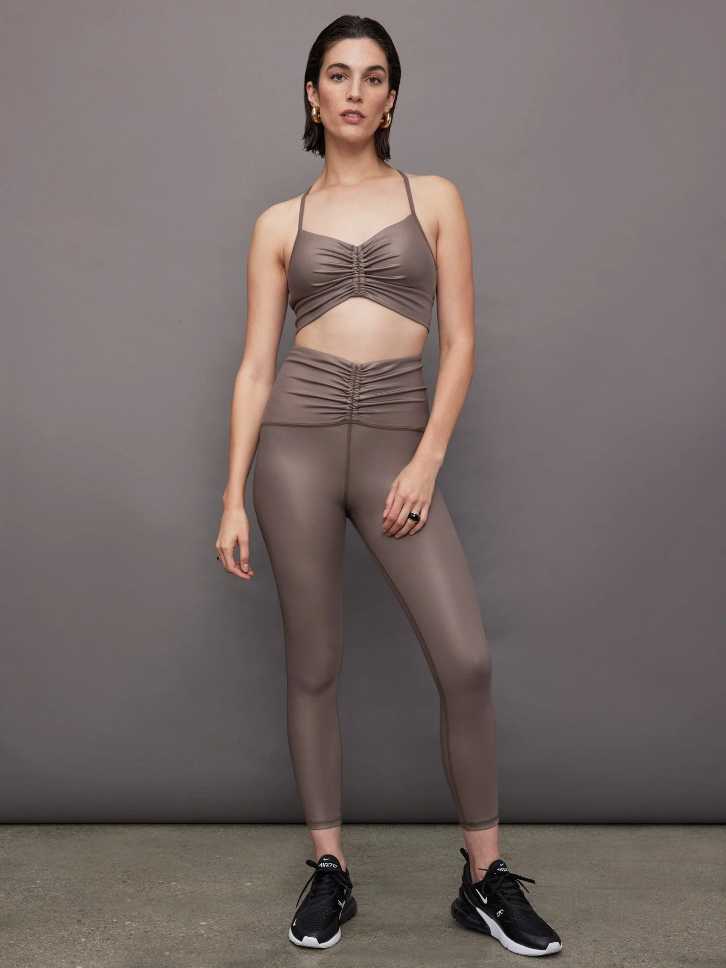 Michi | Palma Gloss Longline Bra | Bronzed Pewter - Image 2