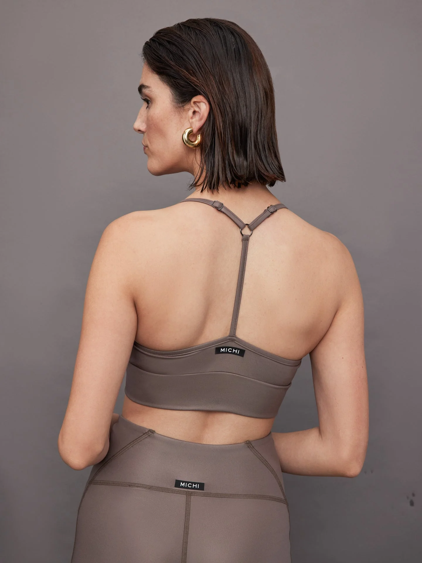 Michi | Palma Gloss Longline Bra | Bronzed Pewter - Image 5