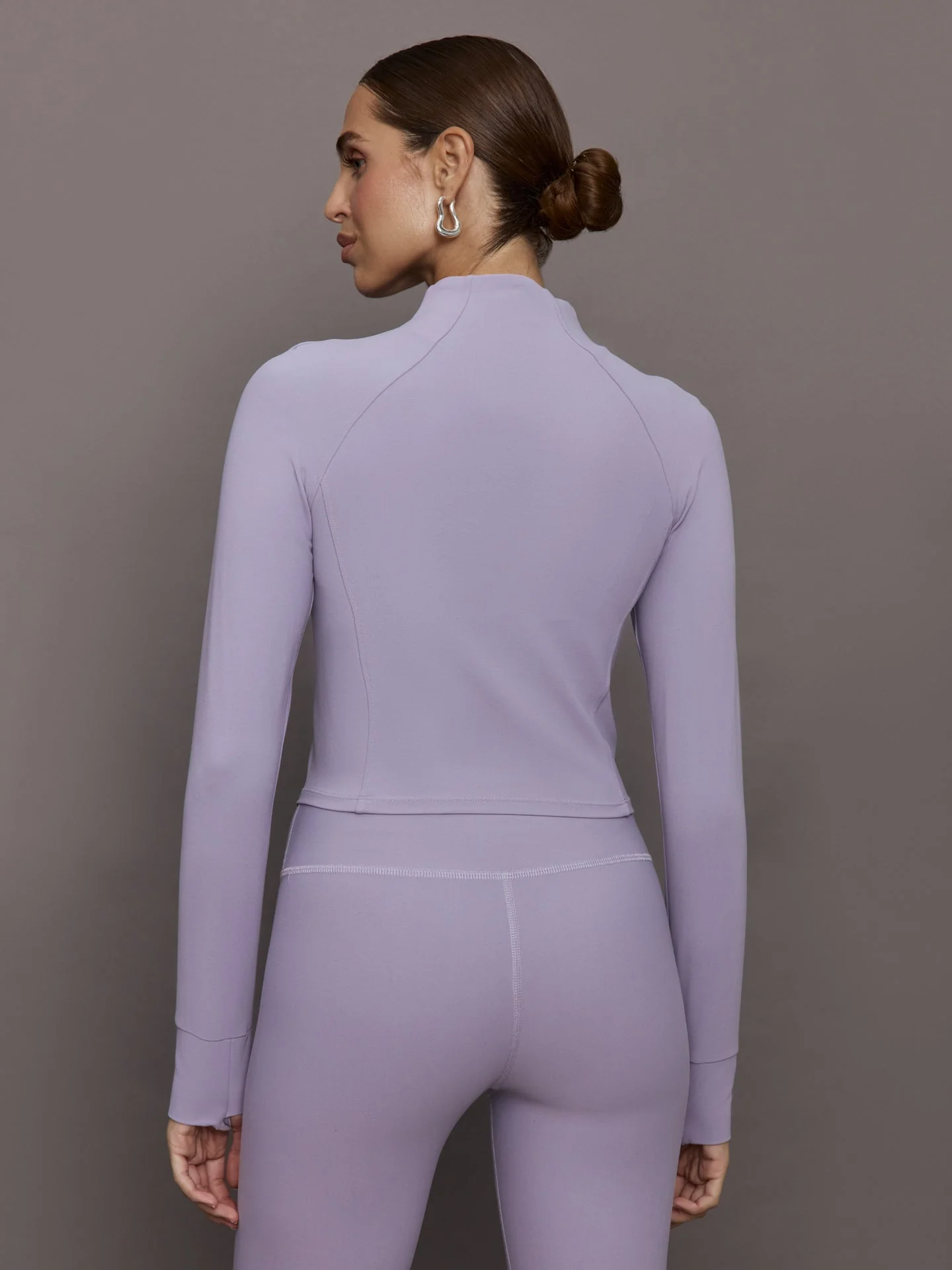 Carbon38 | Mock Neck Corset Zip Top in Melt | Lavender Grey - Image 5