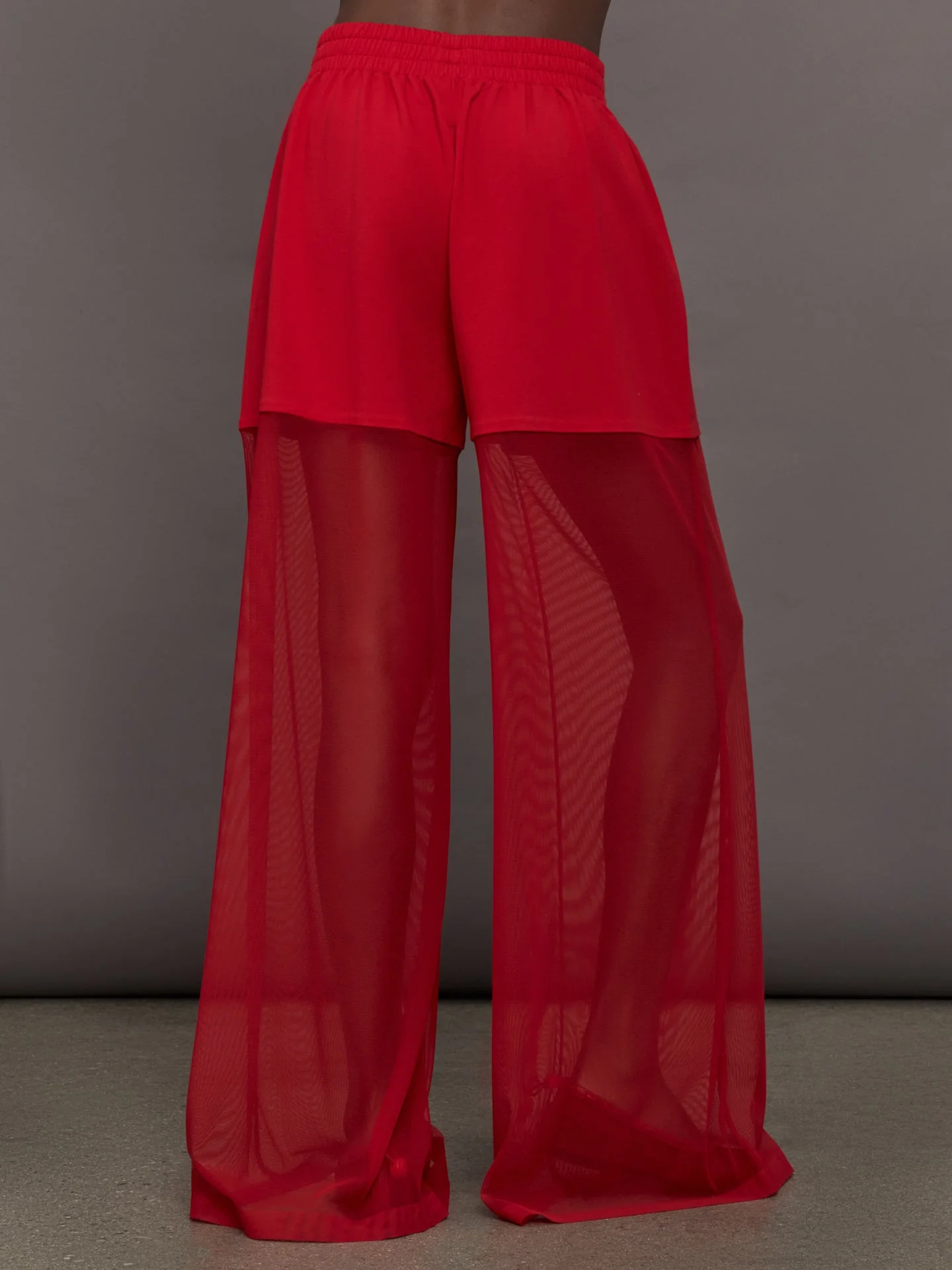 Norma Kamali | Boyfriend Elephant Sweatpant W/ Mesh | Tiger Red - Image 4
