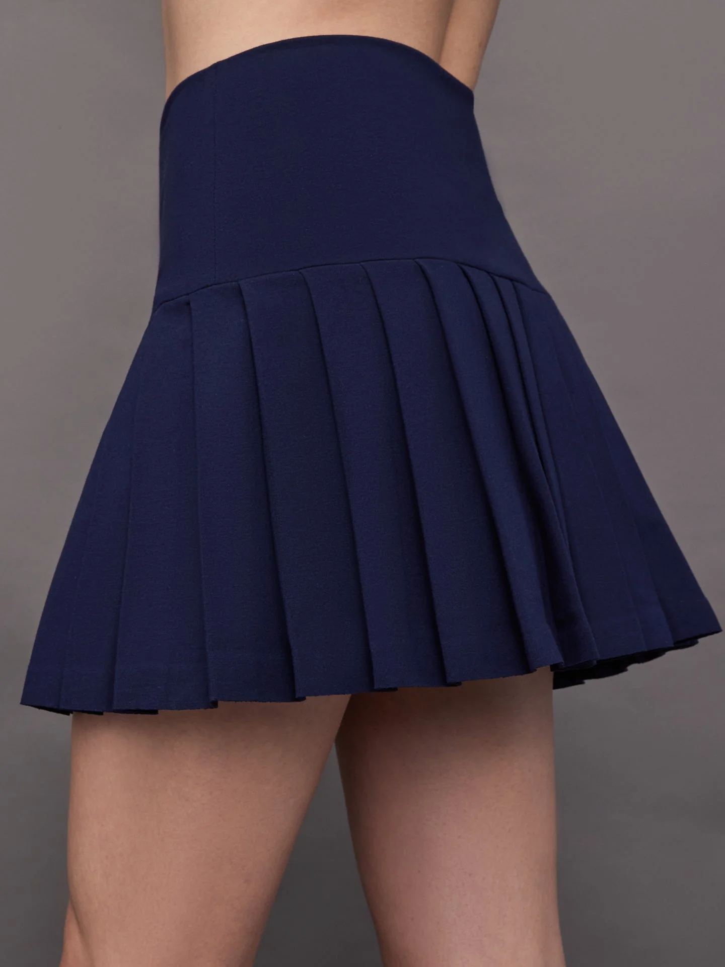 Norma Kamali | Pleated Mini Skirt | True Navy - Image 4