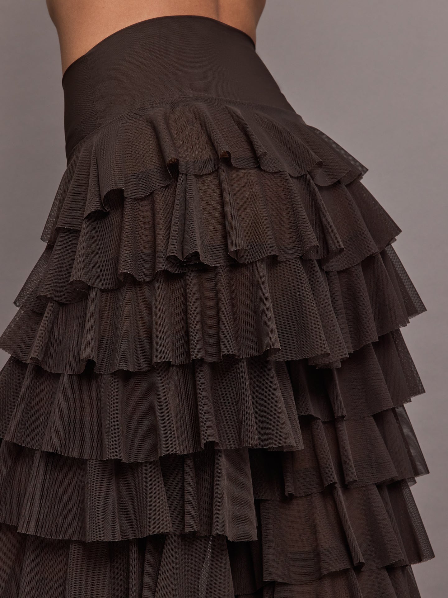 Norma Kamali | Wide Leg Ruffle Pant | Espresso - Image 5