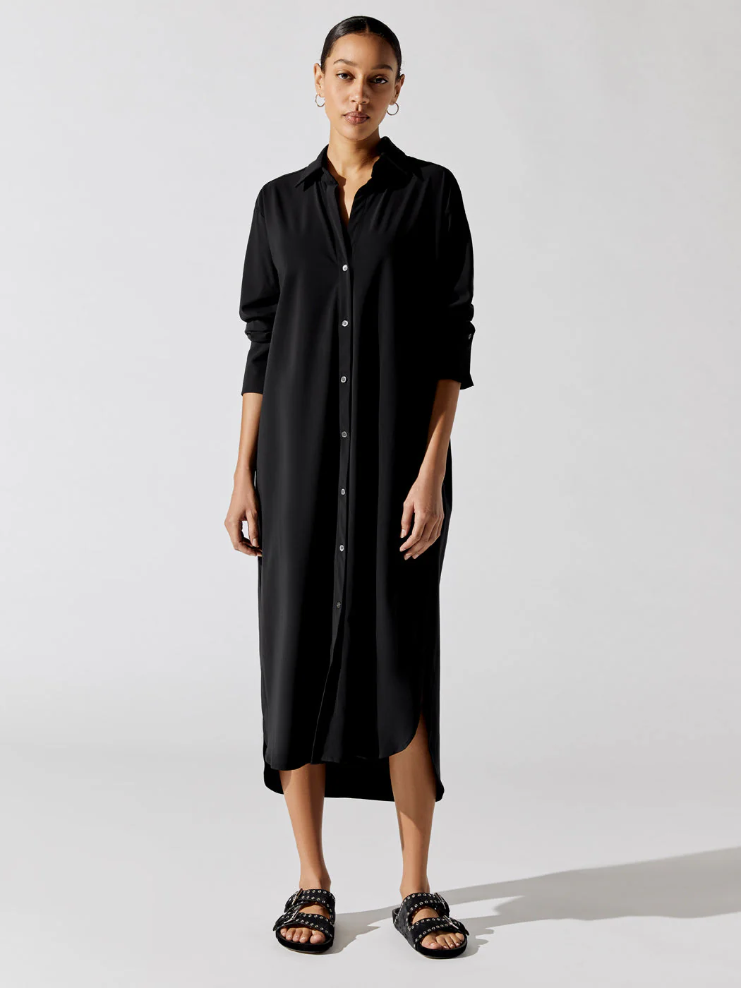 Ona | Olivia Convertable Shirt Dress | Noir - Image 2