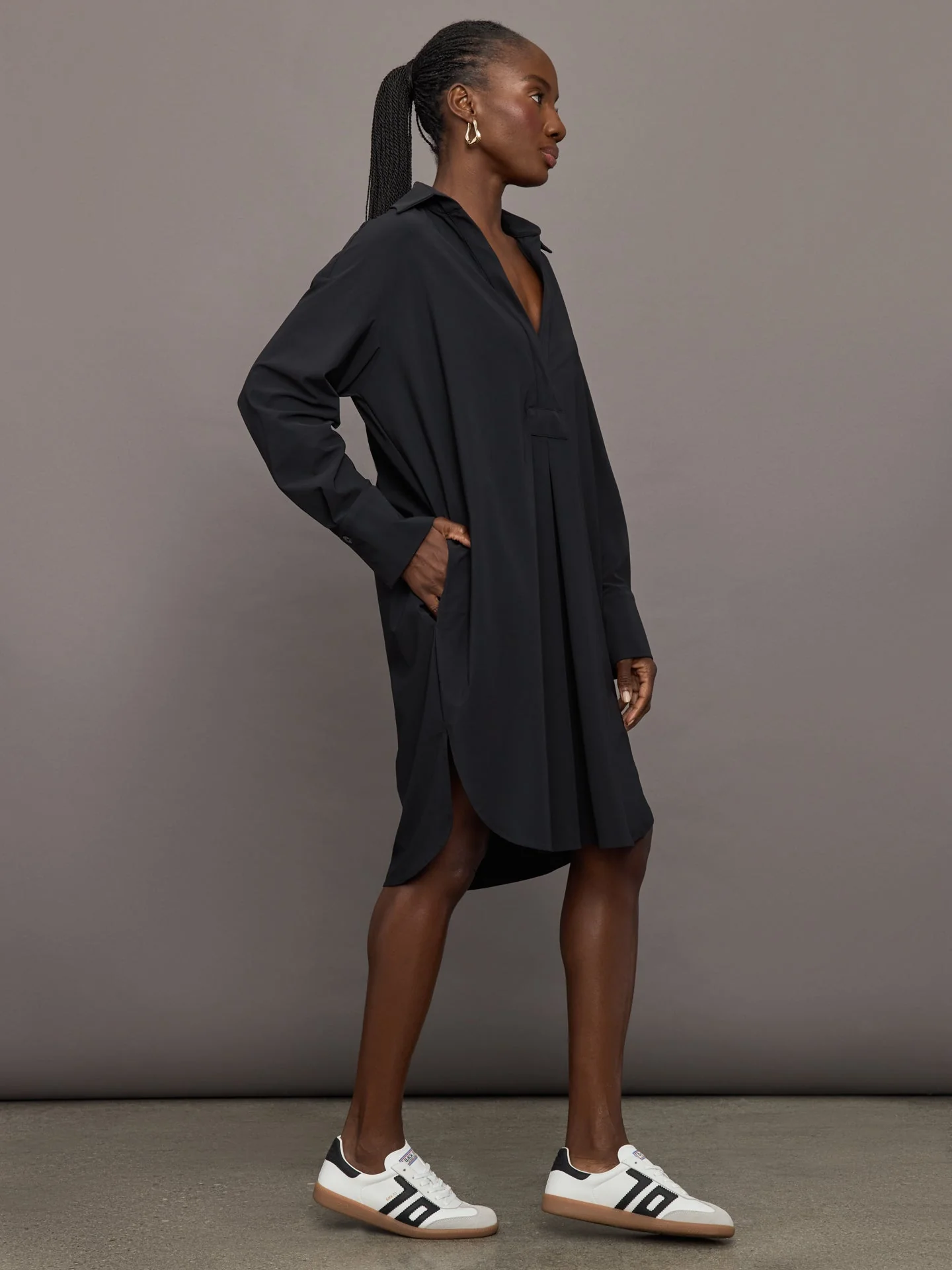 Ona | Sag Harbour Shirt Dress | Black - Image 3