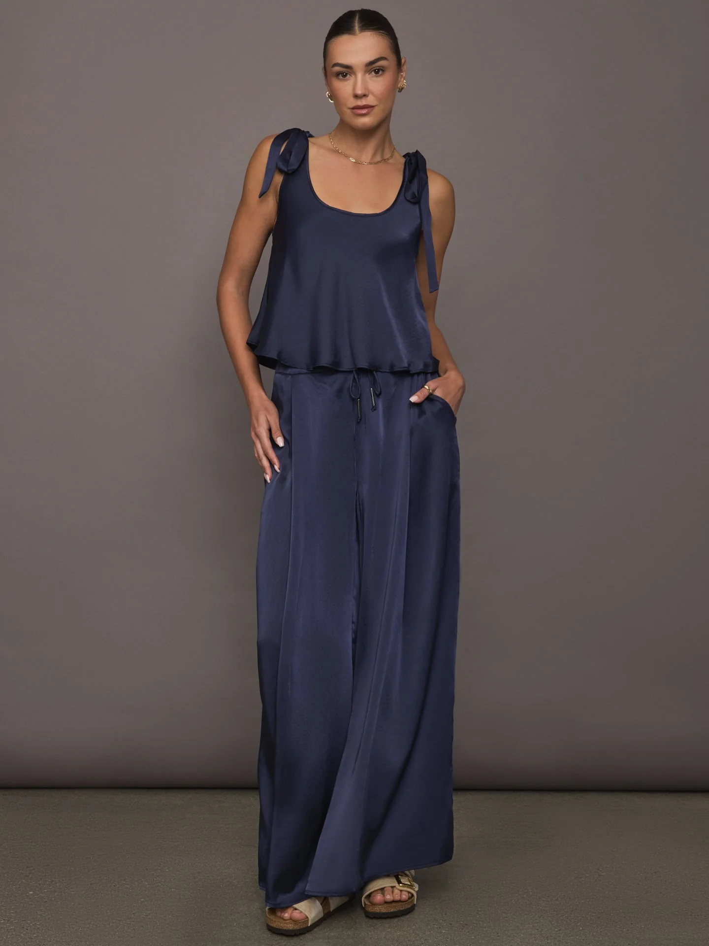 Ona | Tribeca Tie Top | Navy - Image 2