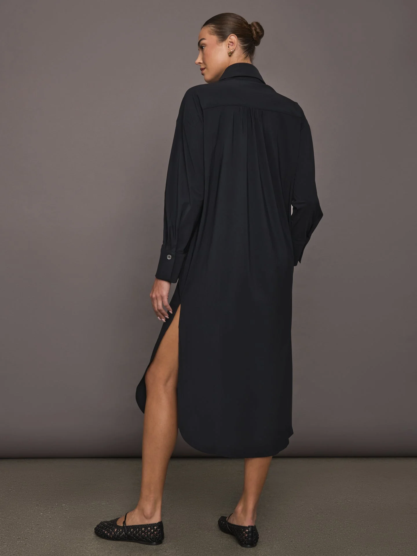 Ona | Tropez Oversized Shirt Dress | Black - Image 3