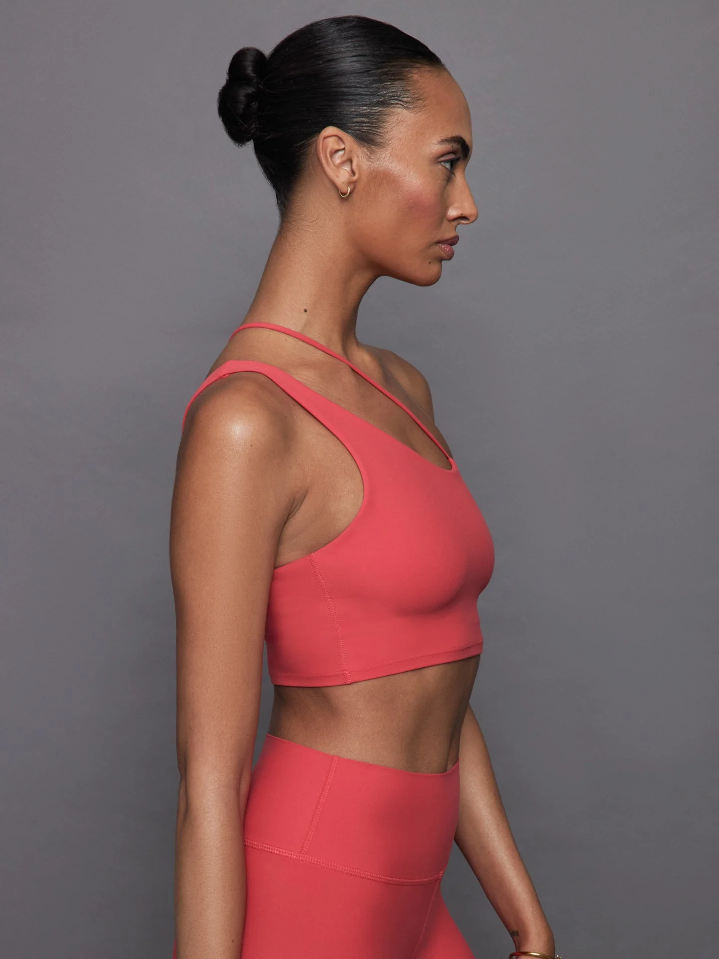Carbon38 | One Shoulder Convertible Bra Top in Melt | Tomato - Image 3