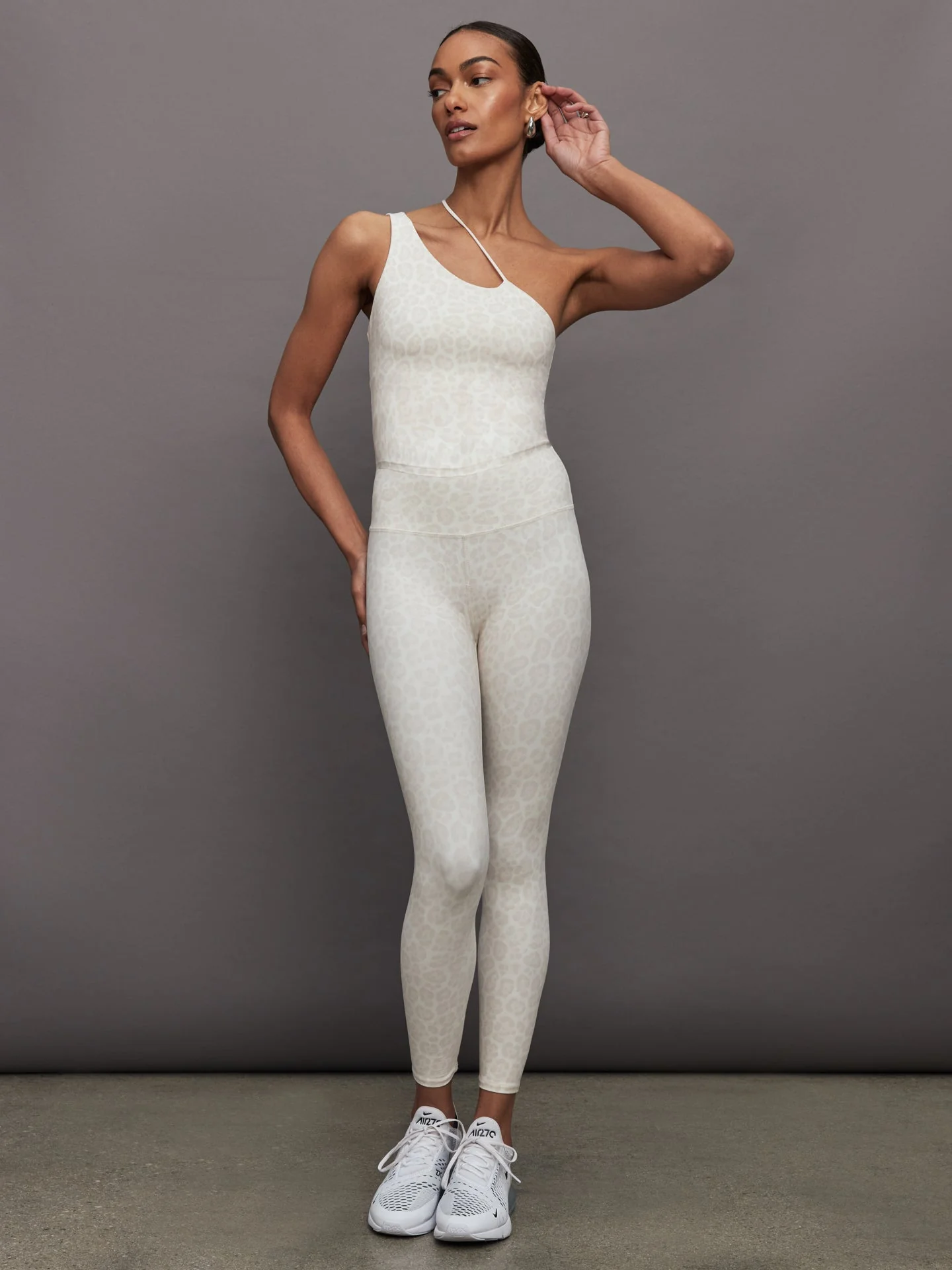Carbon38 | One Shoulder Convertible Tank in Melt | Snow Leopard - Image 3