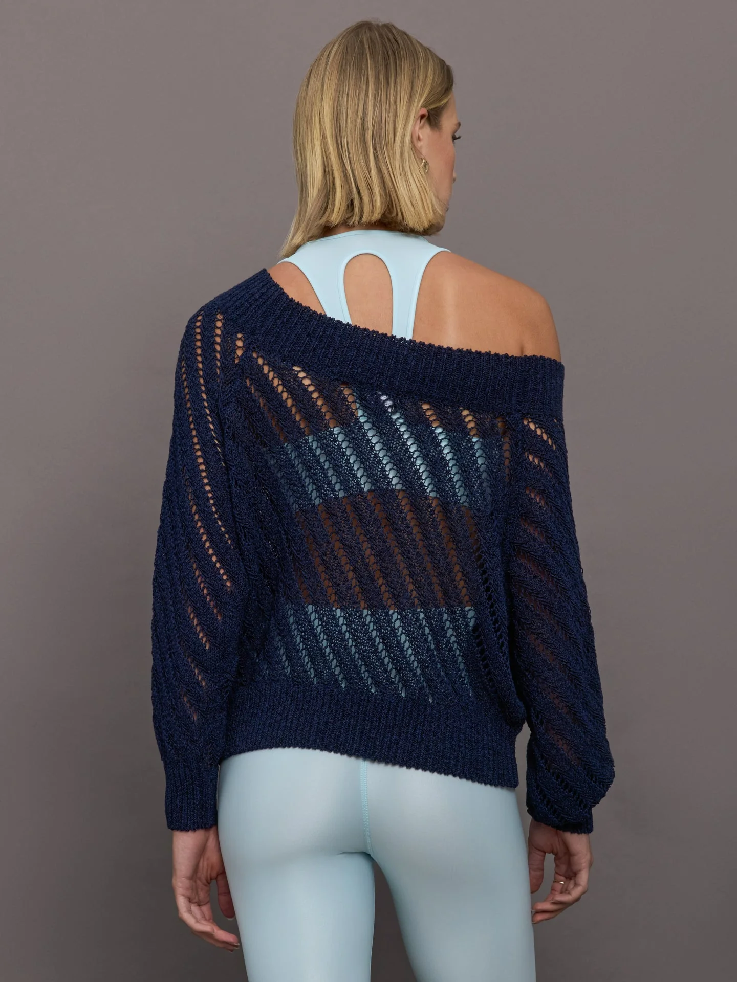 Carbon38 | Open Knit Sweater | Navy - Image 2