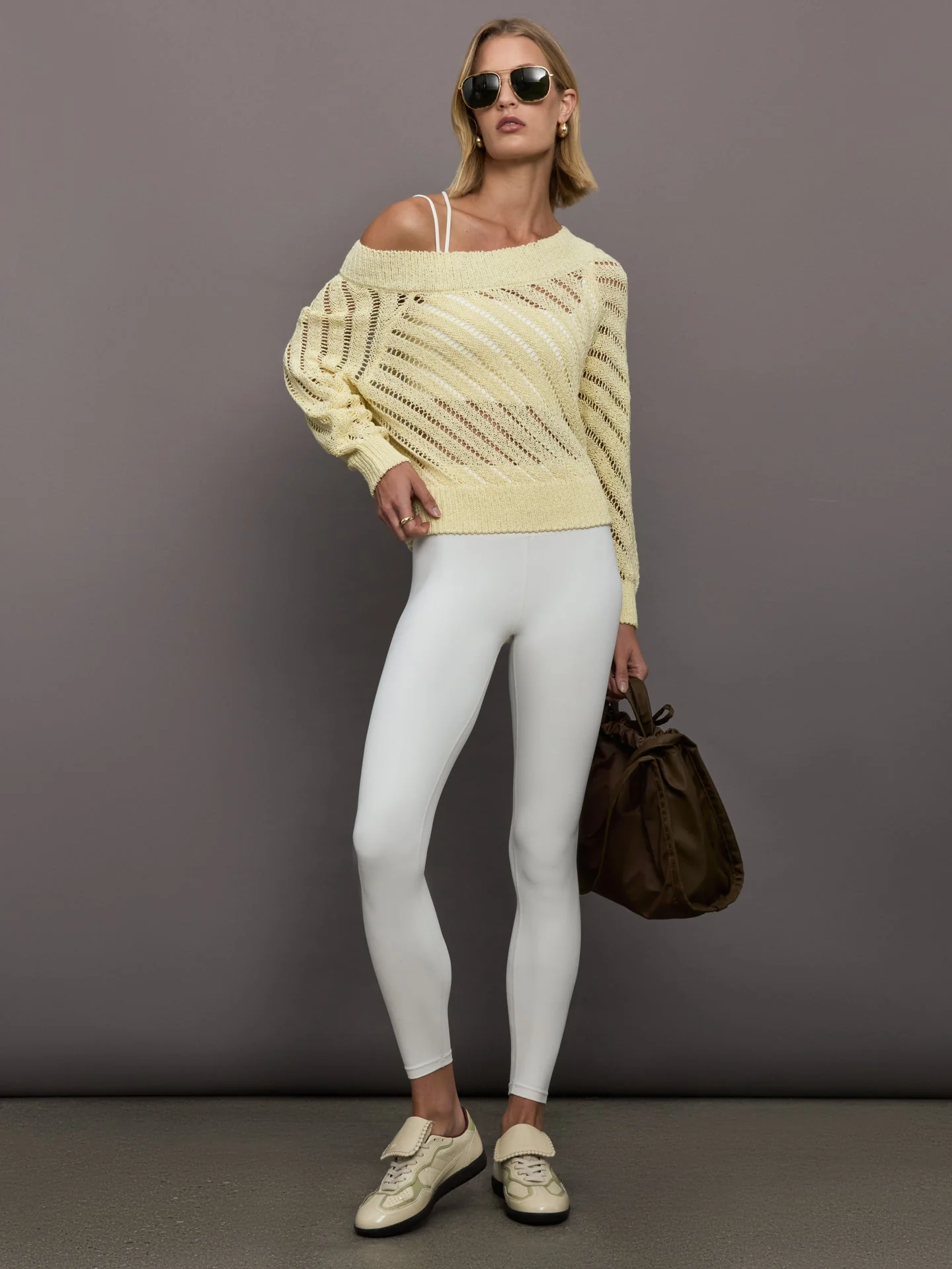 Carbon38 | Open Knit Sweater | Yellow - Image 2