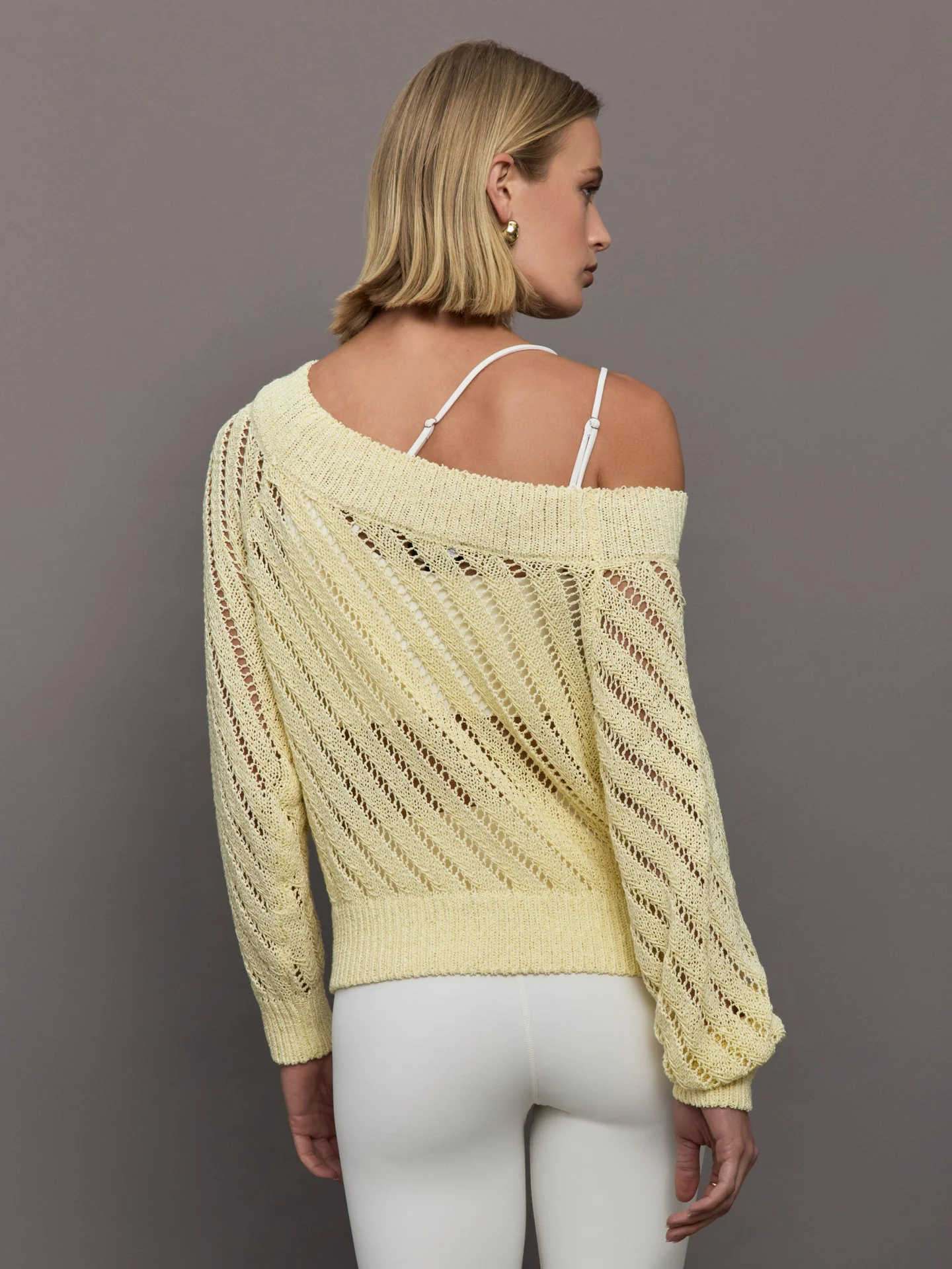 Carbon38 | Open Knit Sweater | Yellow - Image 5
