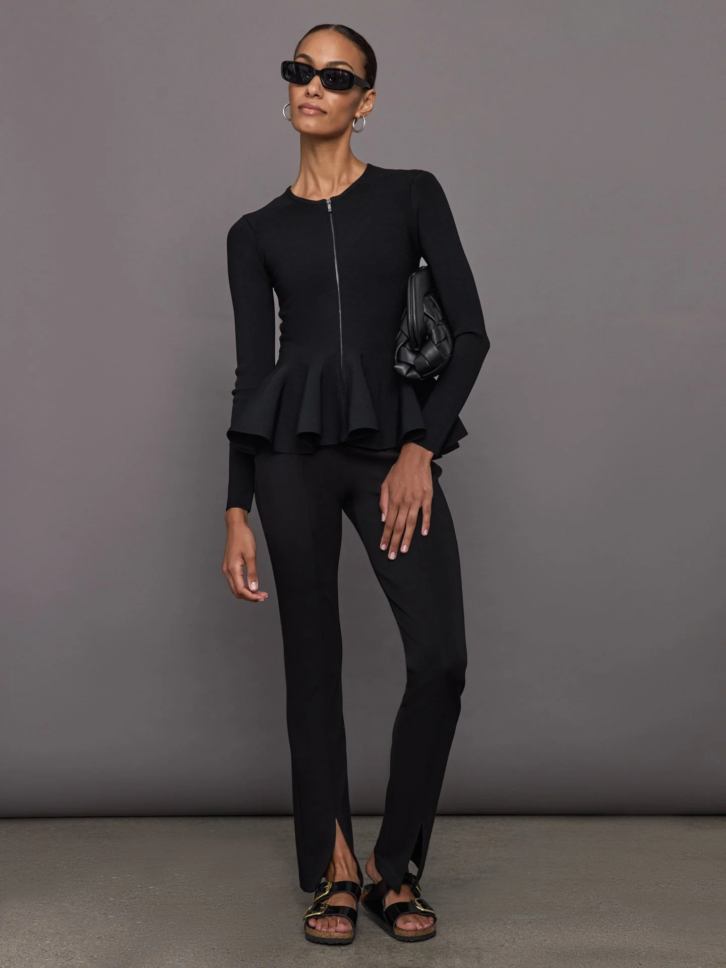 Carbon38 | Peplum Zip Up | Black - Image 2