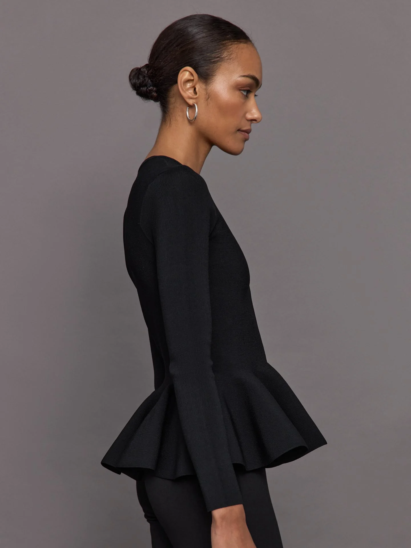 Carbon38 | Peplum Zip Up | Black - Image 3