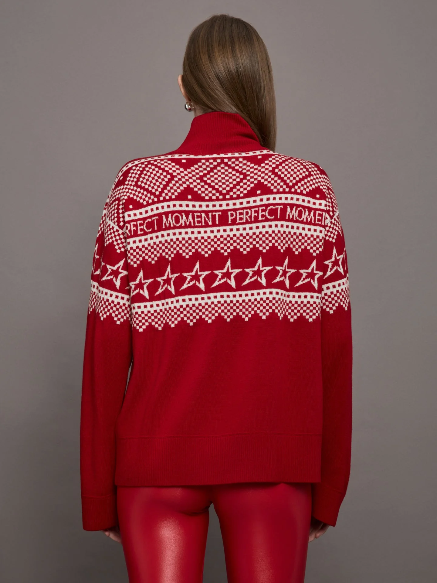 Perfect Moment | Holiday Roll Neck | Red/White - Image 5