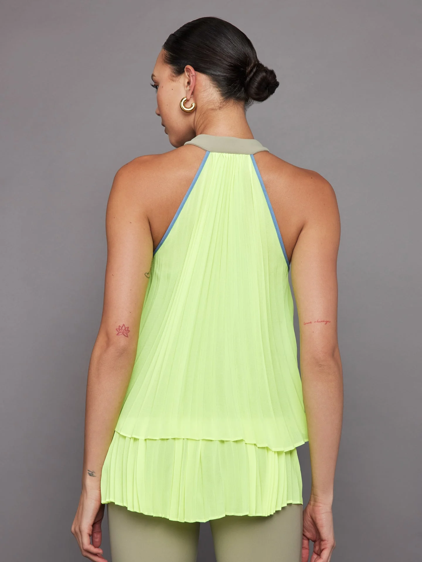 Carbon38 | Pleated Back Tank in Melt | Silversage/Acid Lime - Image 3