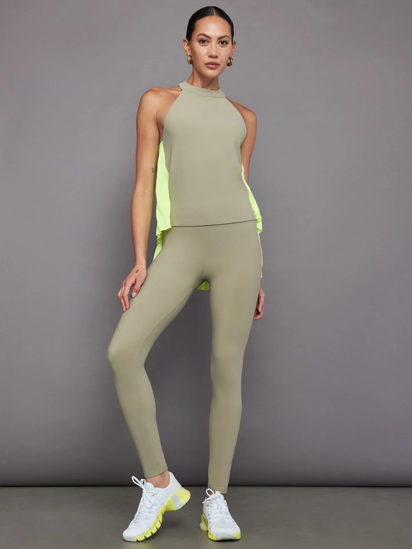 Carbon38 | Pleated Back Tank in Melt | Silversage/Acid Lime - Image 5