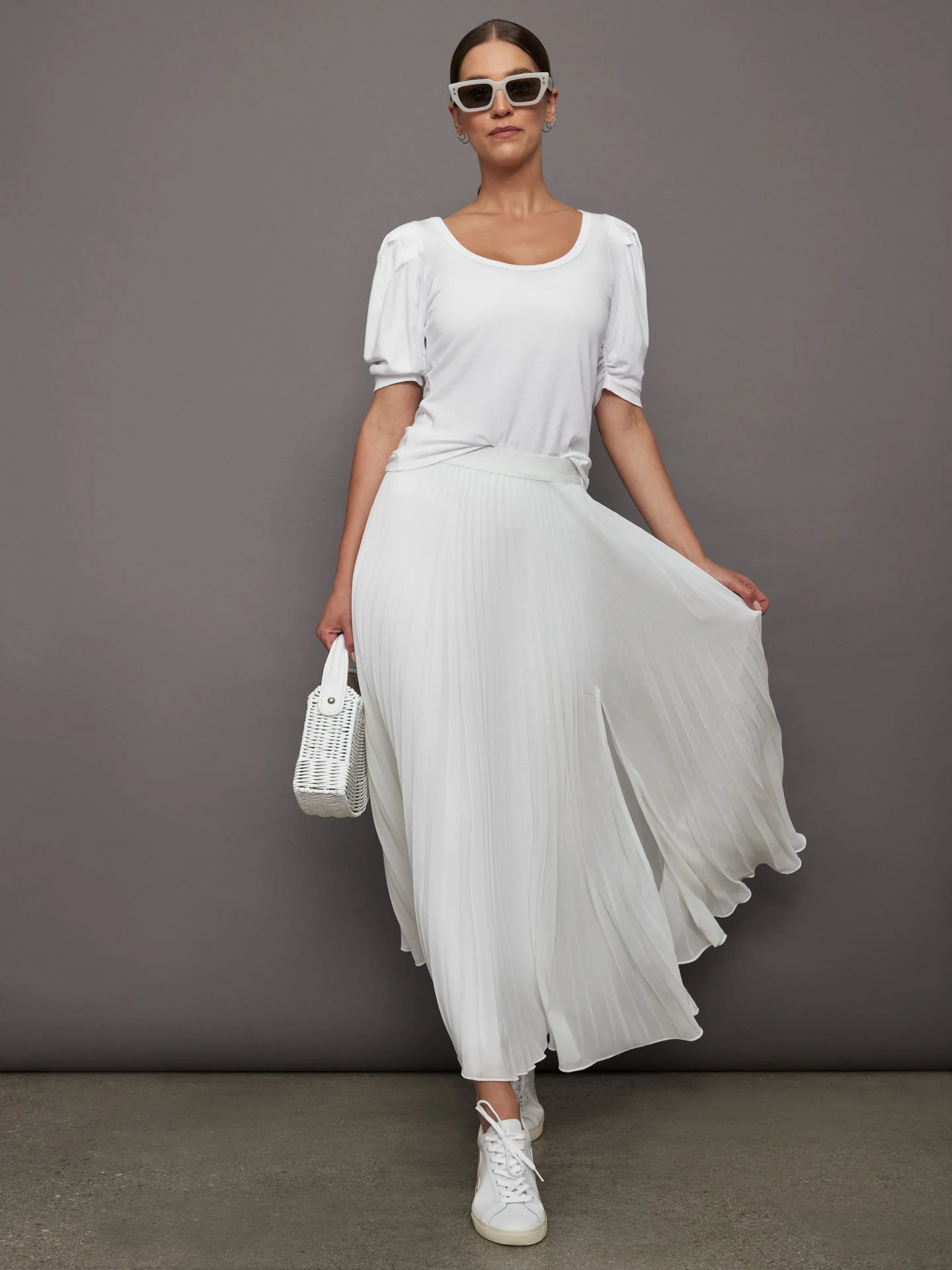 Carbon38 | Puff Sleeve Tee | White - Image 2