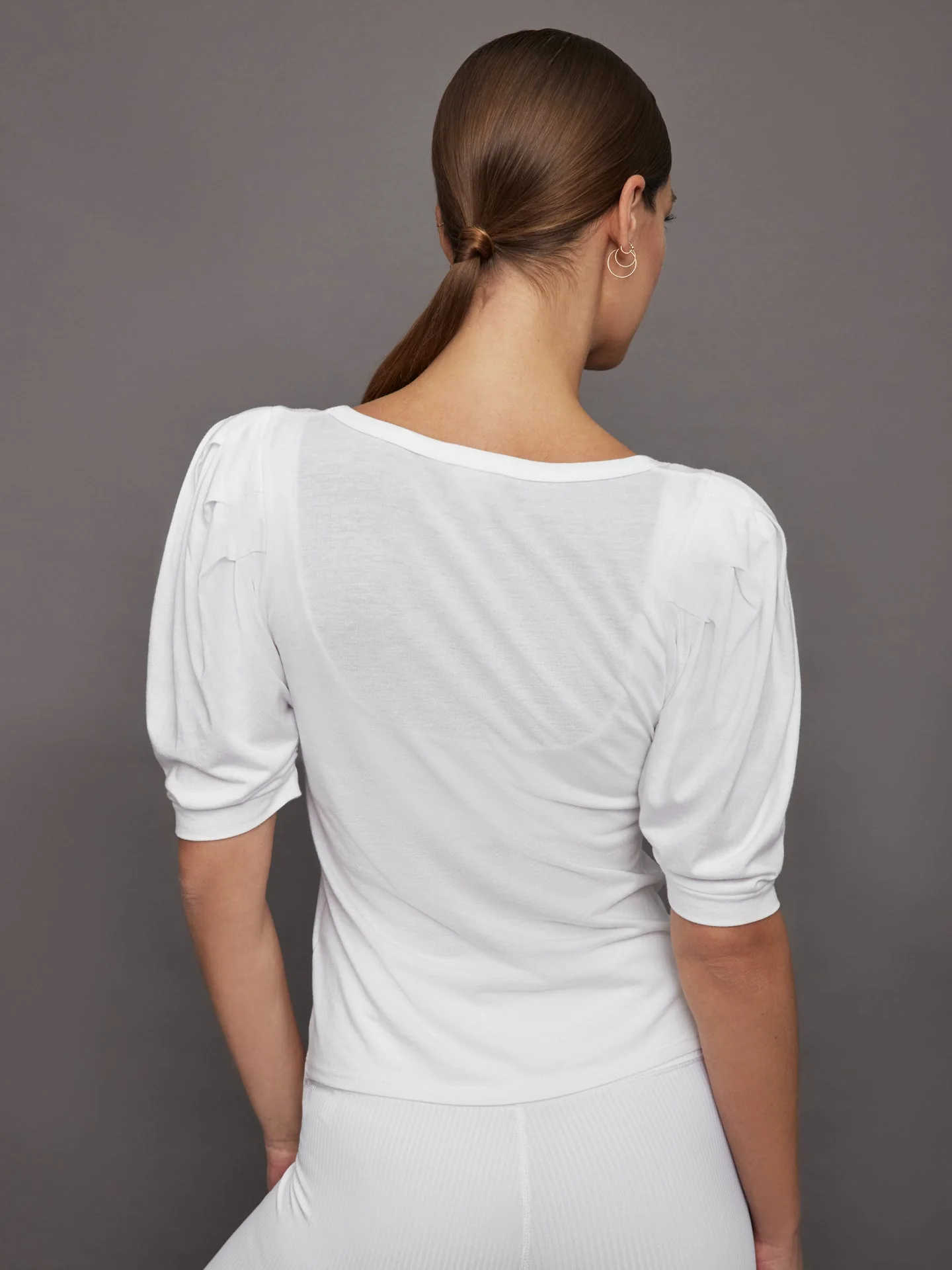 Carbon38 | Puff Sleeve Tee | White - Image 4