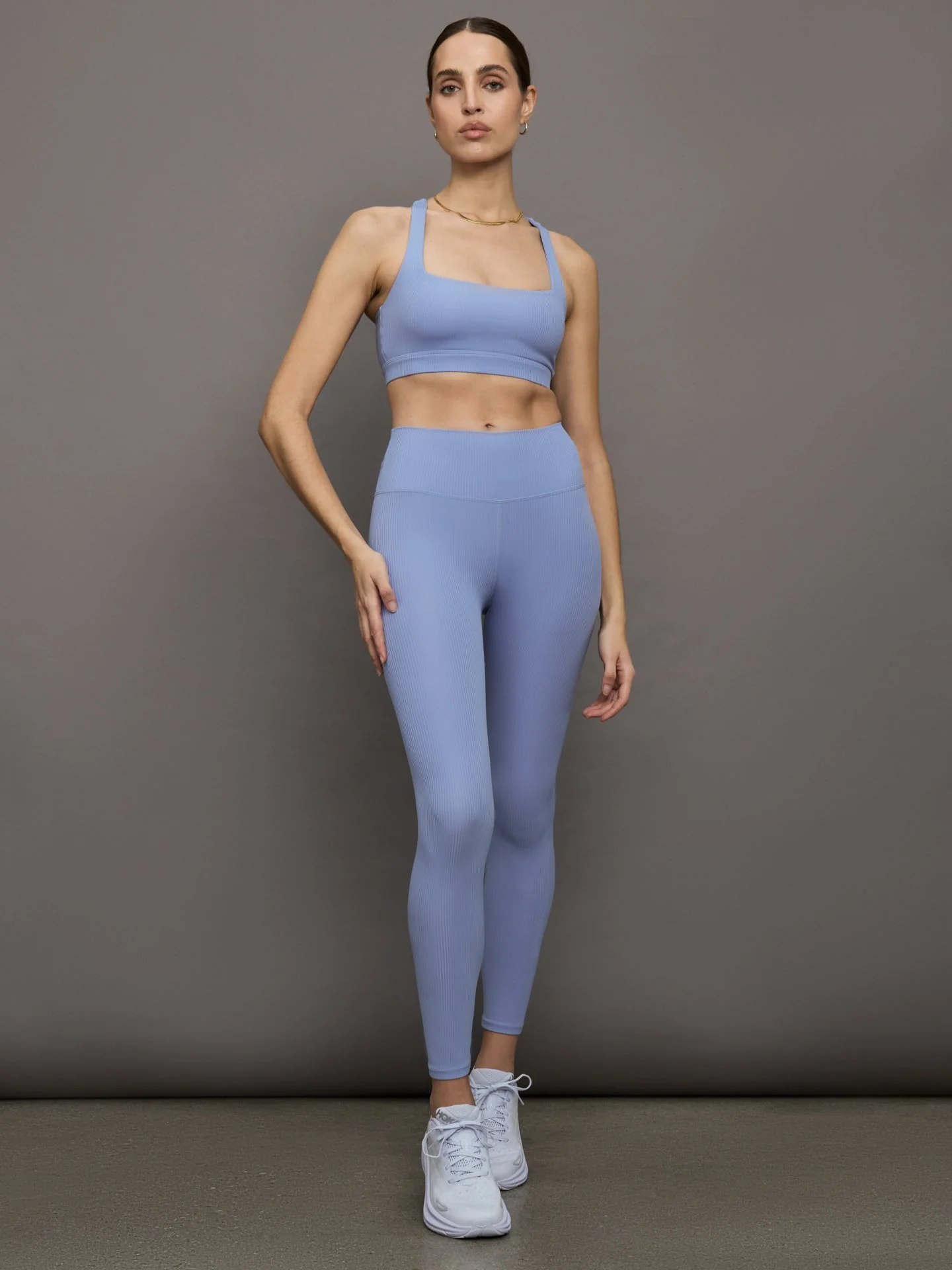 Carbon38 | Racerback Bra in Ribbed Melt | Hydrangea - Image 2