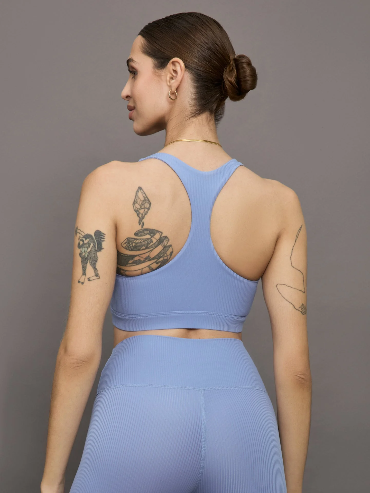 Carbon38 | Racerback Bra in Ribbed Melt | Hydrangea - Image 4