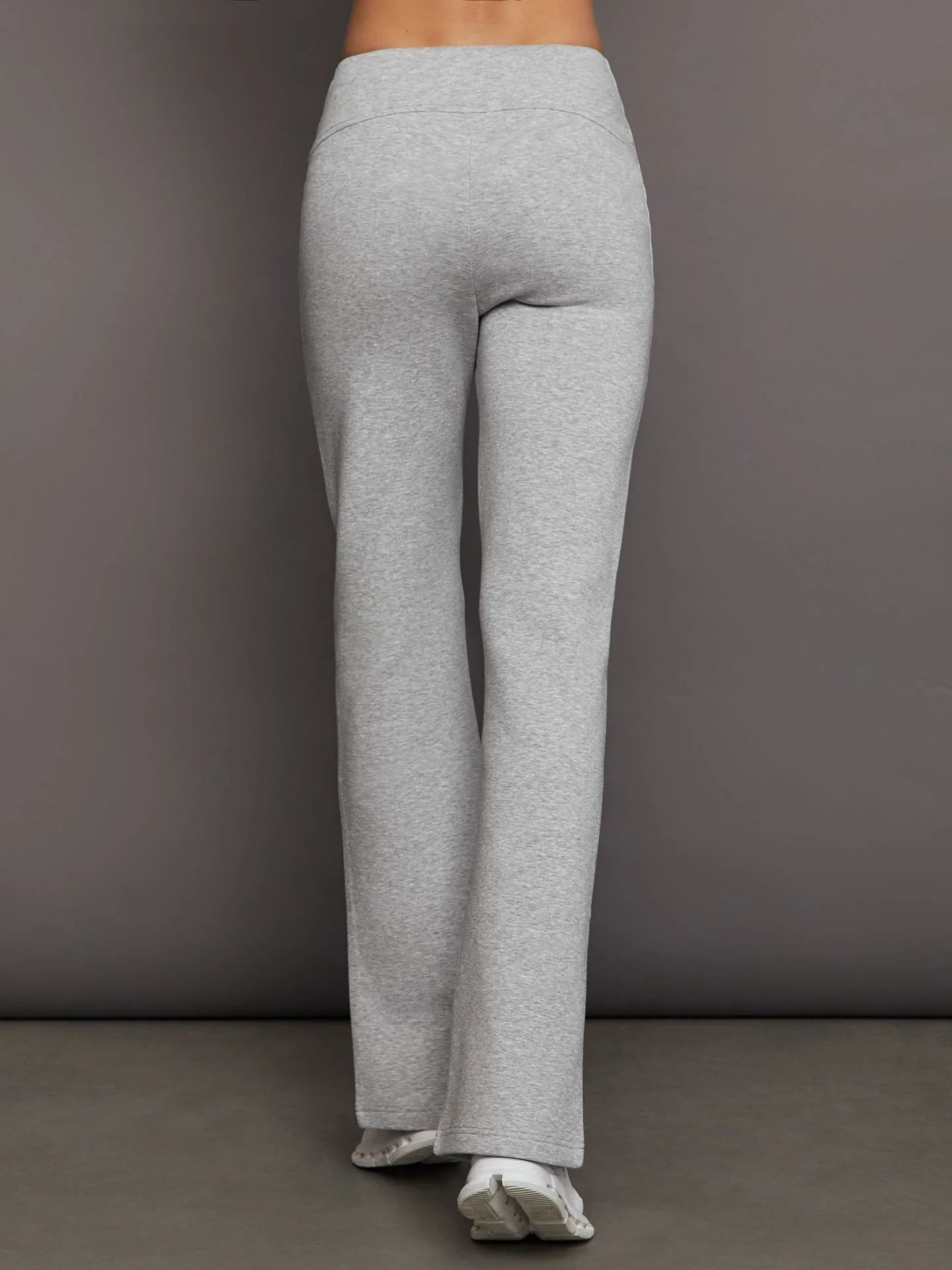 Carbon38 | Rhinestone Front Slit Sweatpant | Heather Grey - Image 3