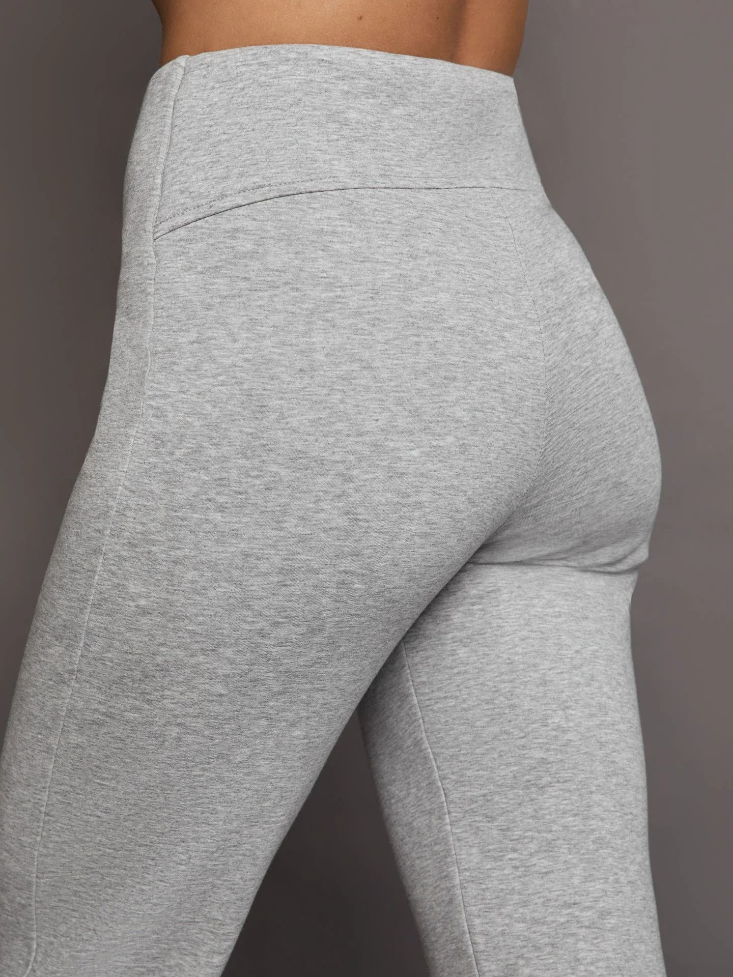 Carbon38 | Rhinestone Front Slit Sweatpant | Heather Grey - Image 4