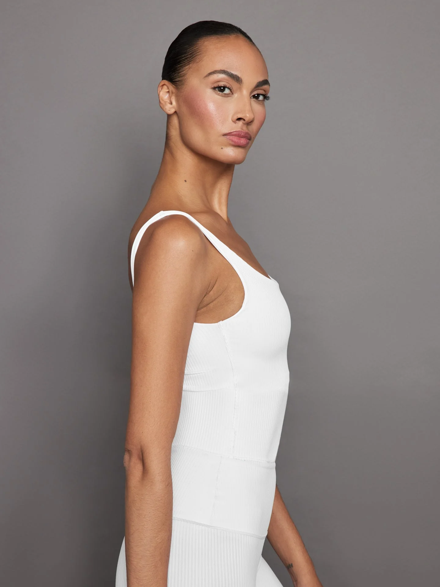 Carbon38 | Ribbed Tank | White - Image 3