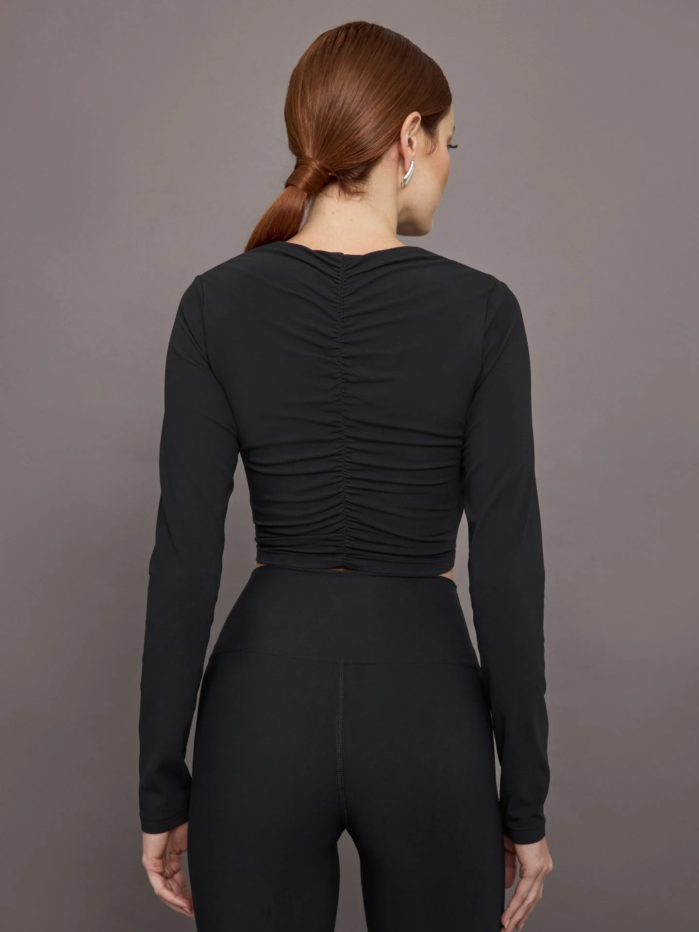 Carbon38 | Rosette Long Sleeve Top in Melt | Black W/White Rosette - Image 5