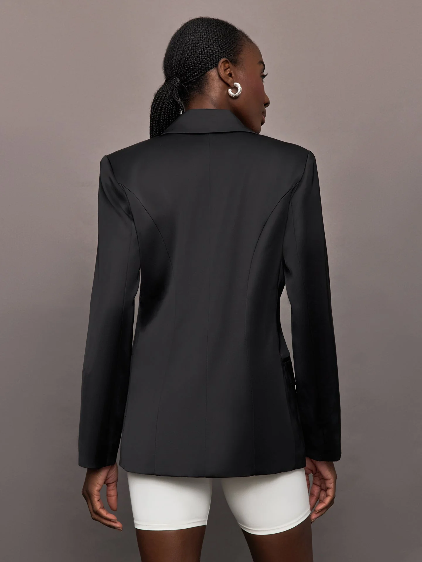 Carbon38 | Satin Blazer | Black - Image 5