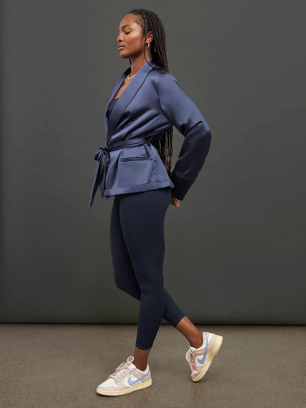 Carbon38 | Satin Smoking Jacket | Evening Blue - Image 3