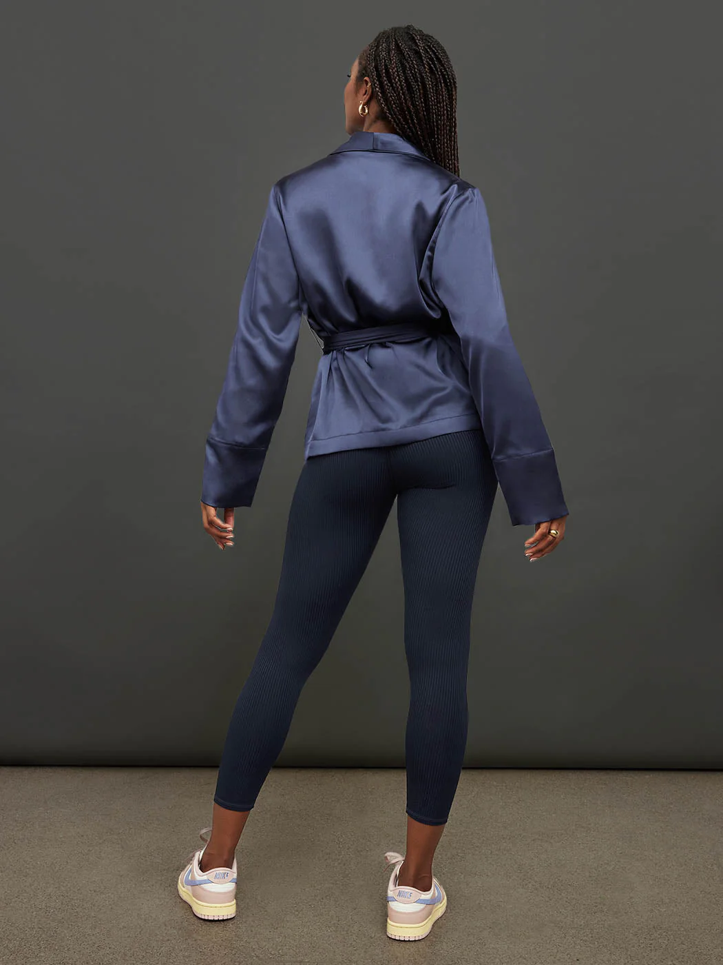 Carbon38 | Satin Smoking Jacket | Evening Blue - Image 5