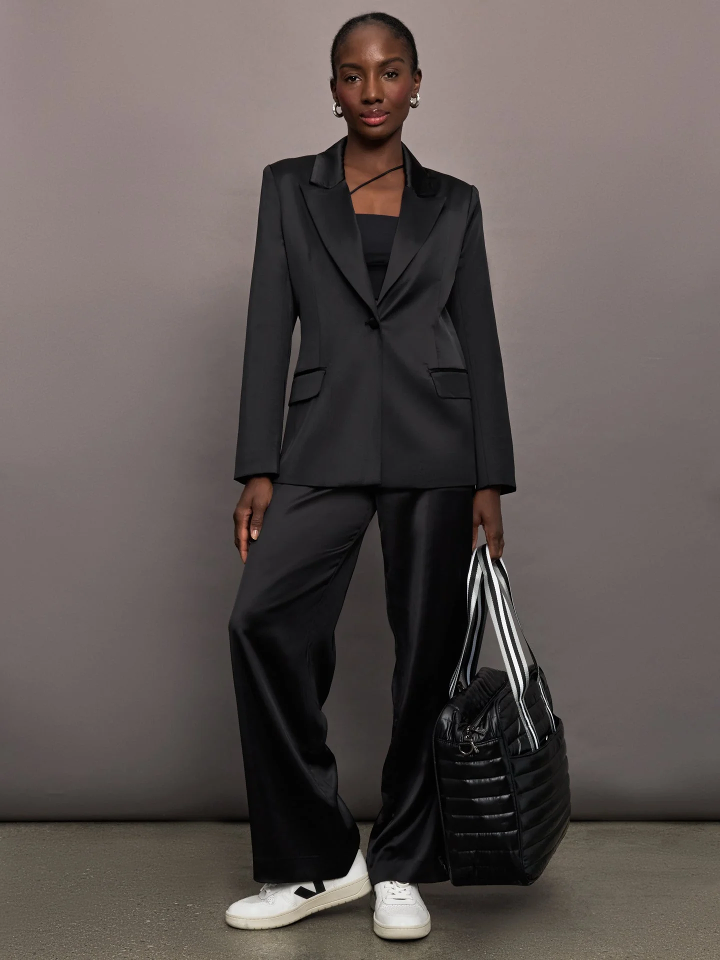 Carbon38 | Satin Straight Leg Pant | Black - Image 2