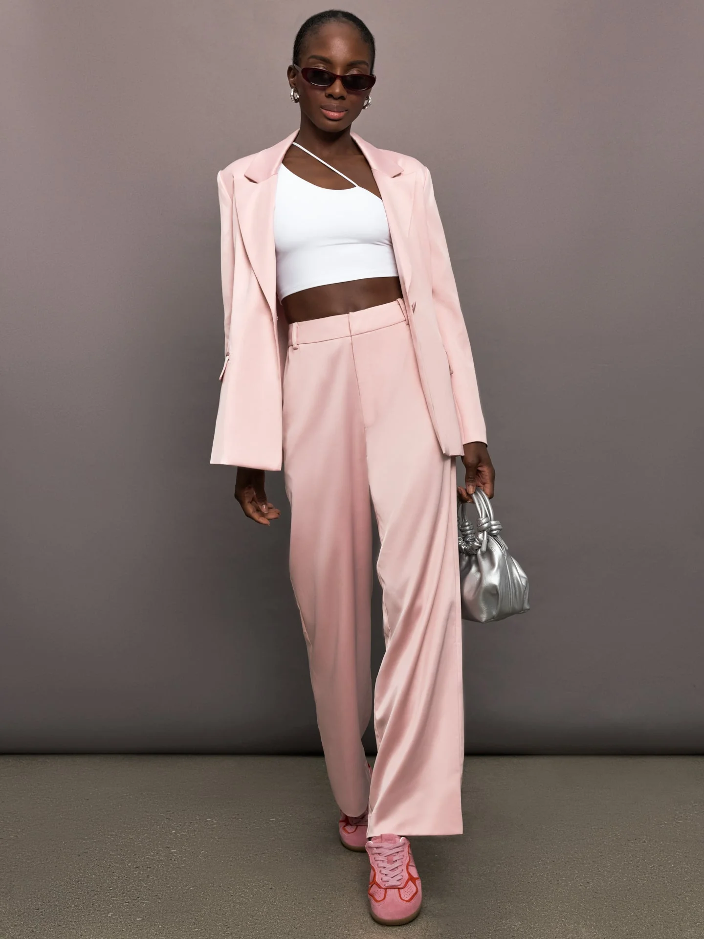 Carbon38 | Satin Straight Leg Pant | Blush - Image 2