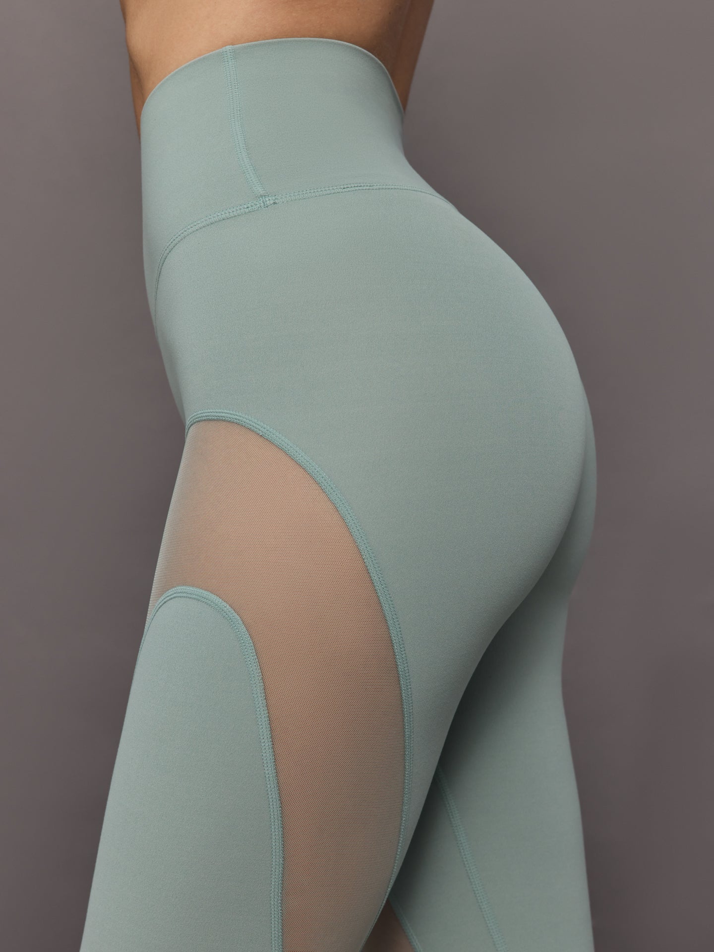 Sheer Spliced Legging in Melt | Sage - Image 2