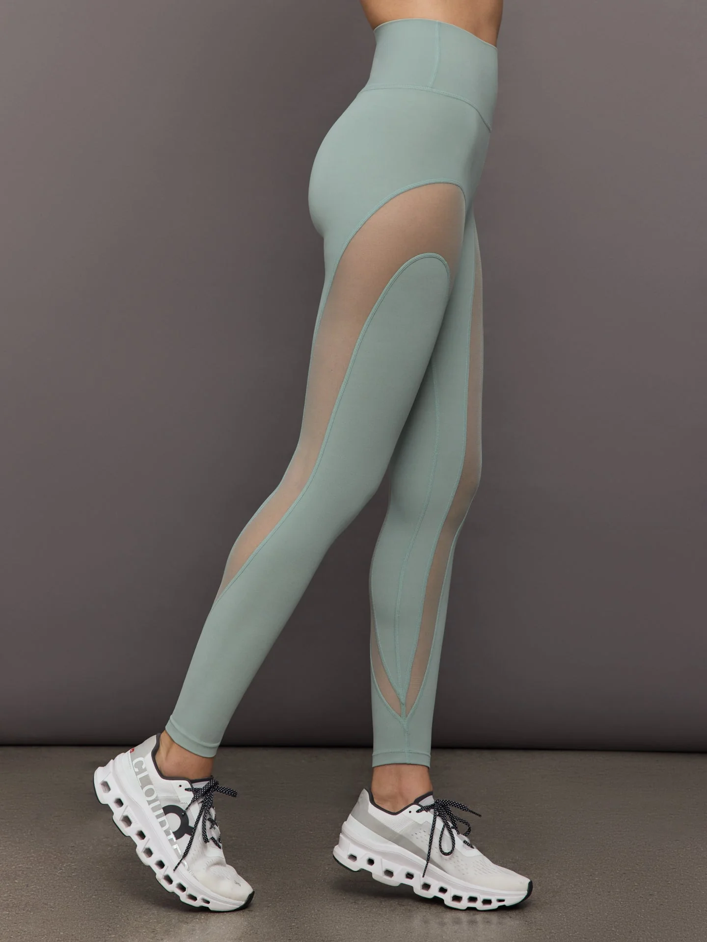Sheer Spliced Legging in Melt | Sage - Image 4