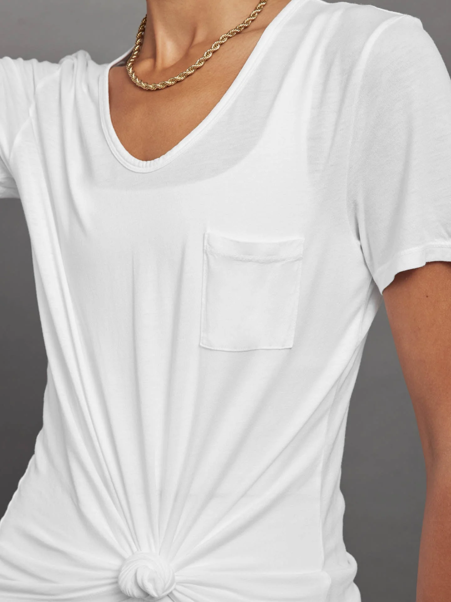 Carbon38 | Short Sleeve Pocket Tee | White - Image 3