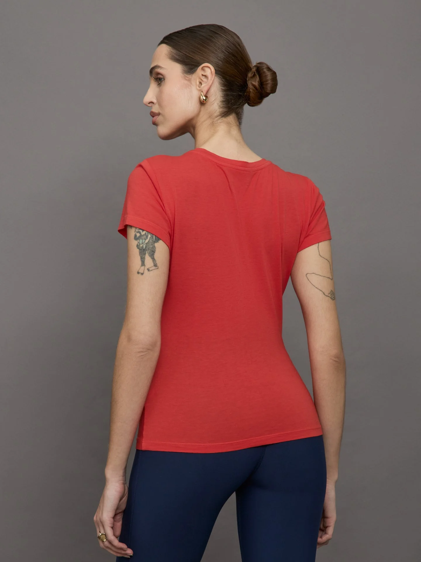 Carbon38 | Short Sleeve Ruched Front Tee | Bittersweet - Image 4