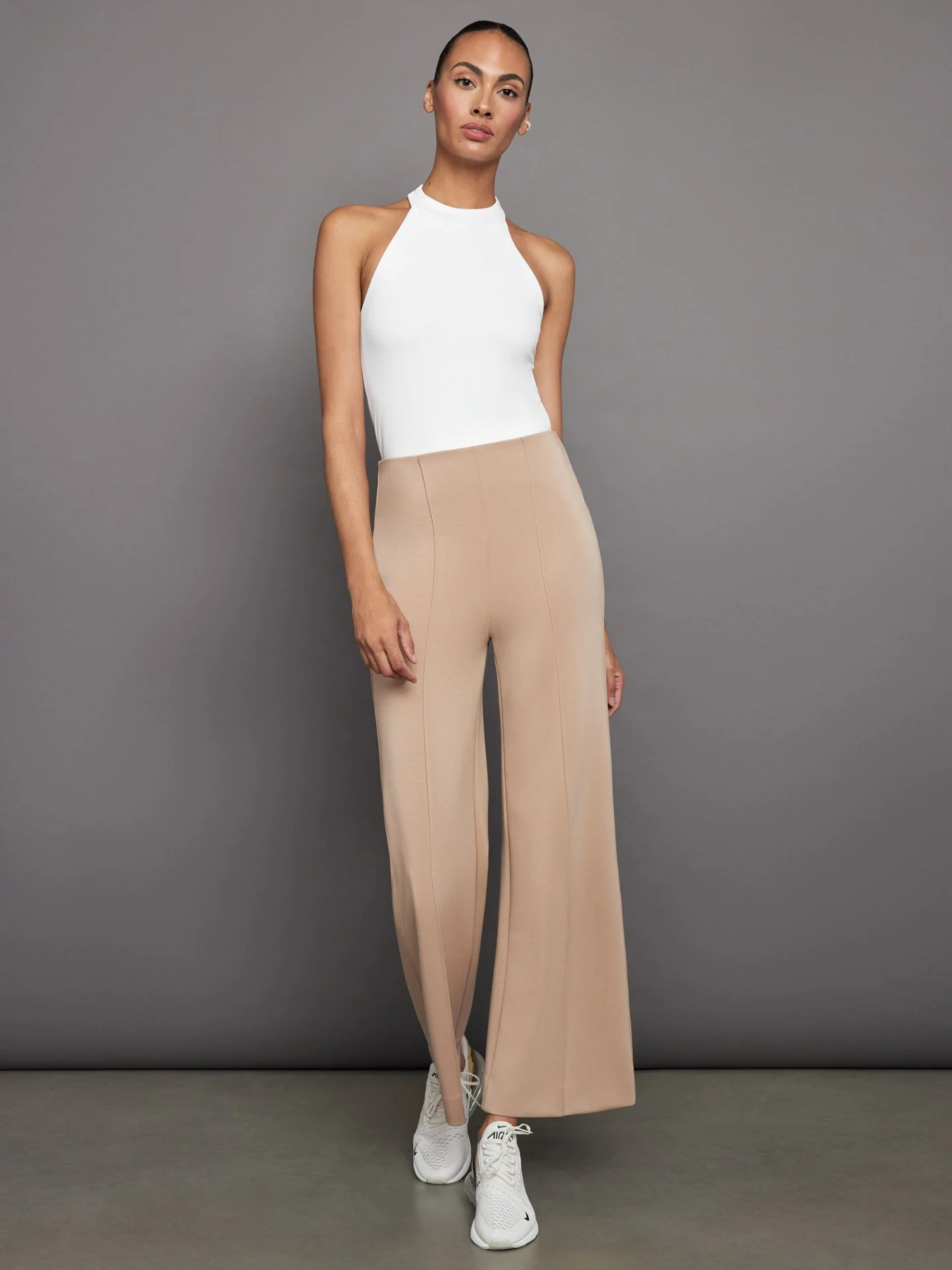 Carbon38 | SLEEVELESS MOCK NECK TOP IN MELT | White - Image 4