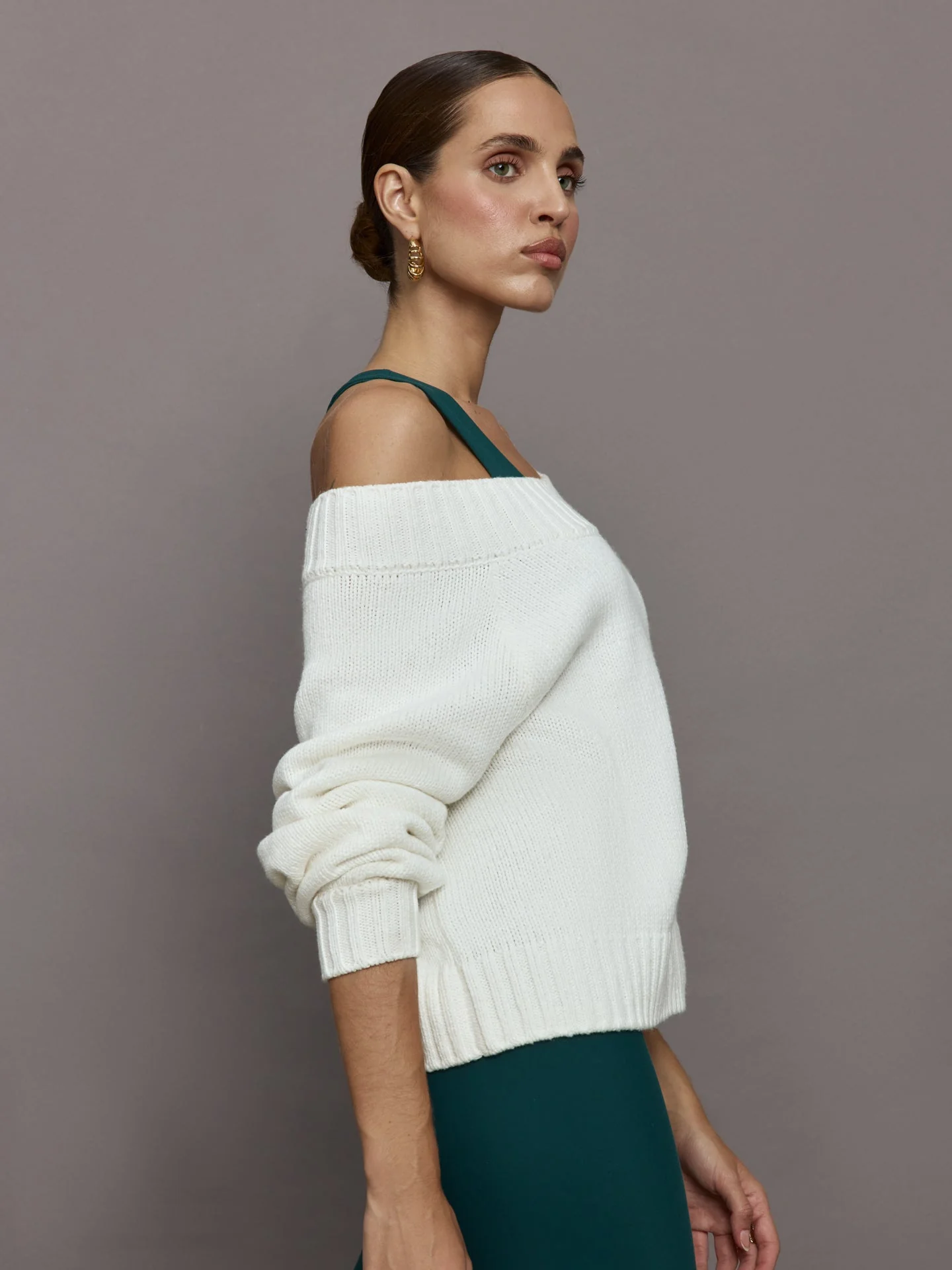 Carbon38 | Slouchy Off Shoulder Sweater | Off White - Image 3