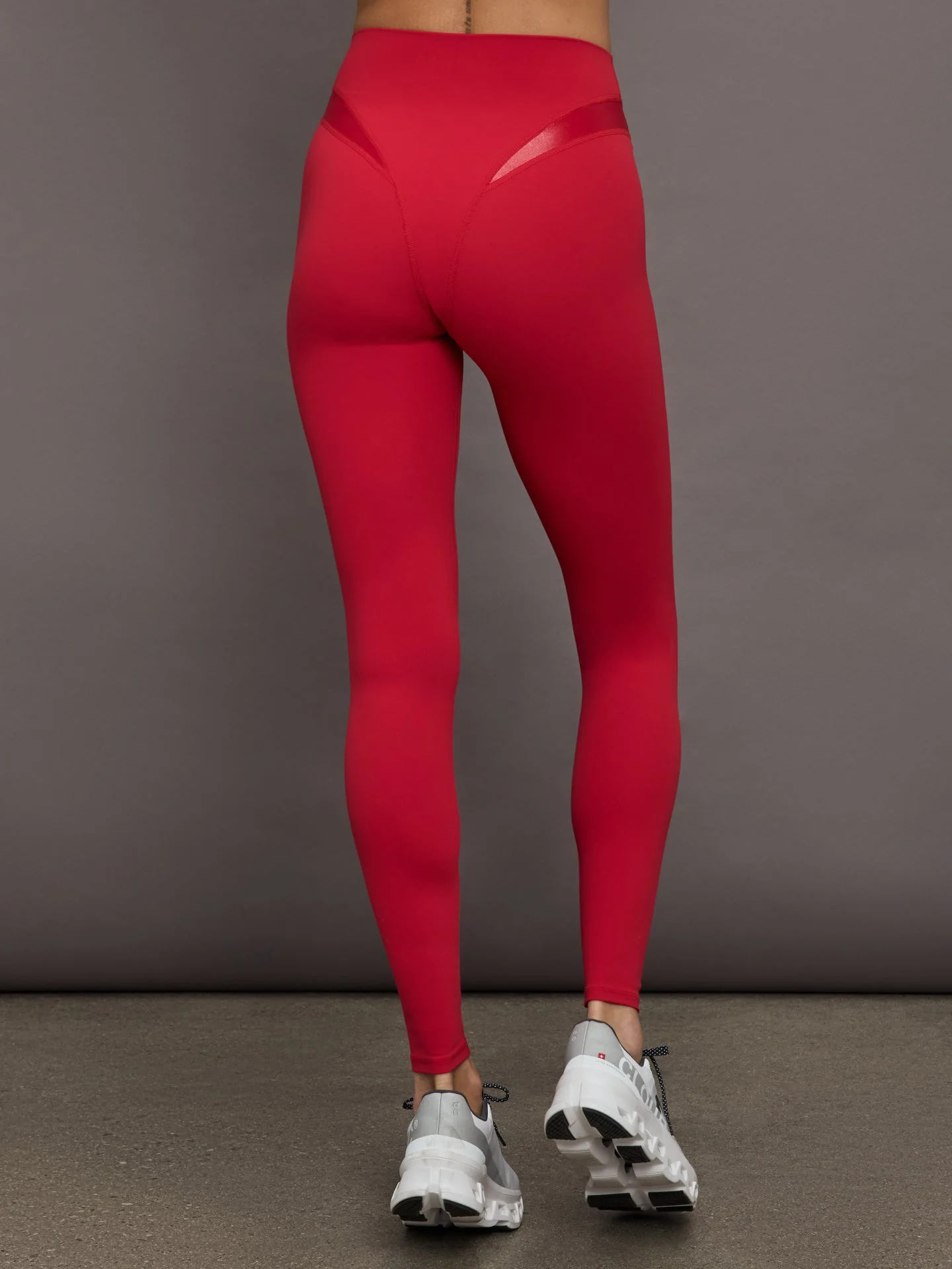 Carbon38 | Spliced Colorblock Shine Legging in Melt | Crimson Red - Image 4