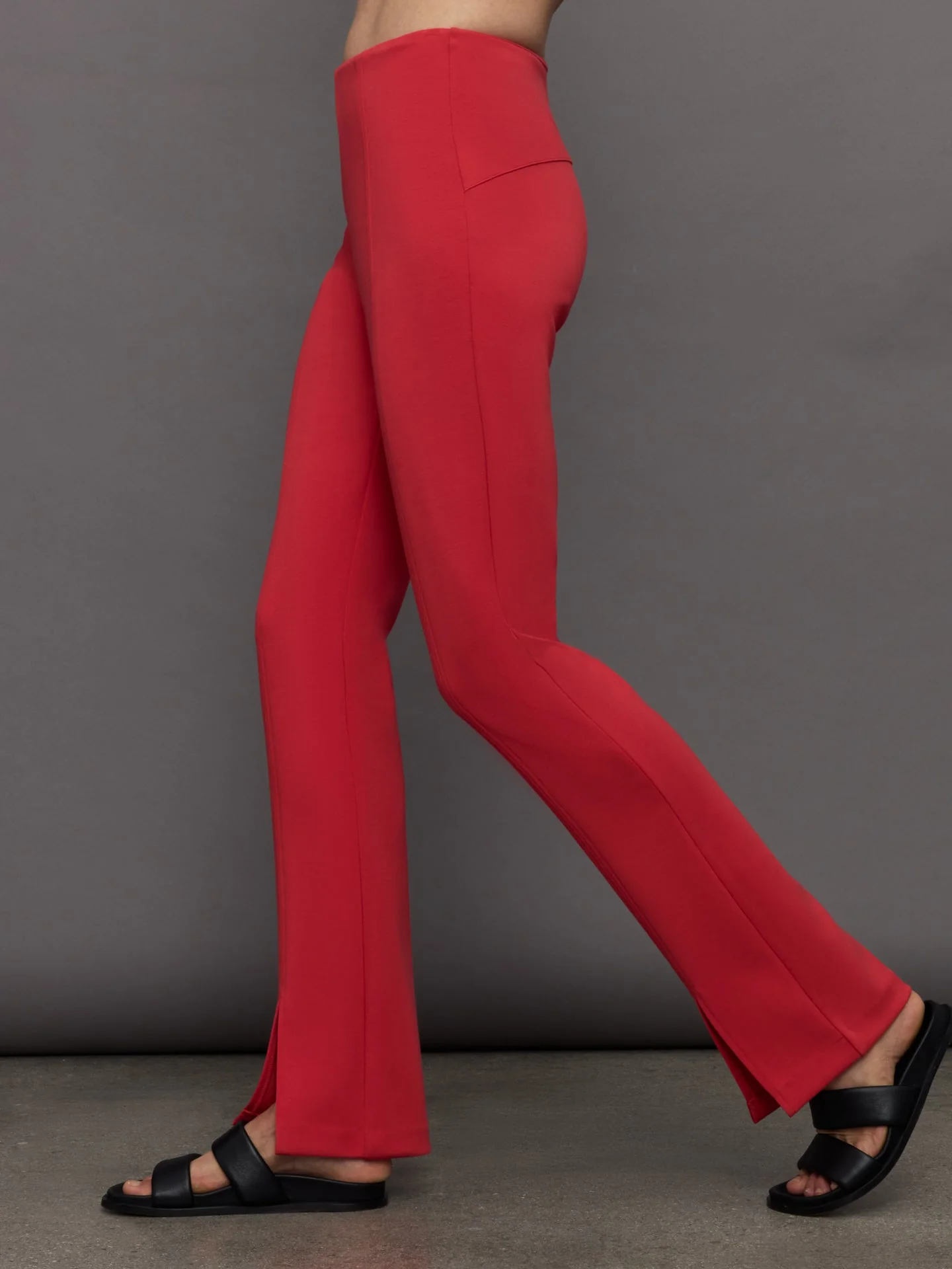 Carbon38 | Split Leg Pant in Scuba | Tomato - Image 3