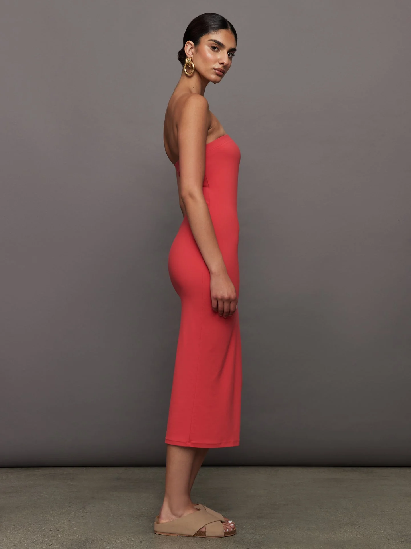 Carbon38 | Strapless Dress in Melt | Tomato - Image 3