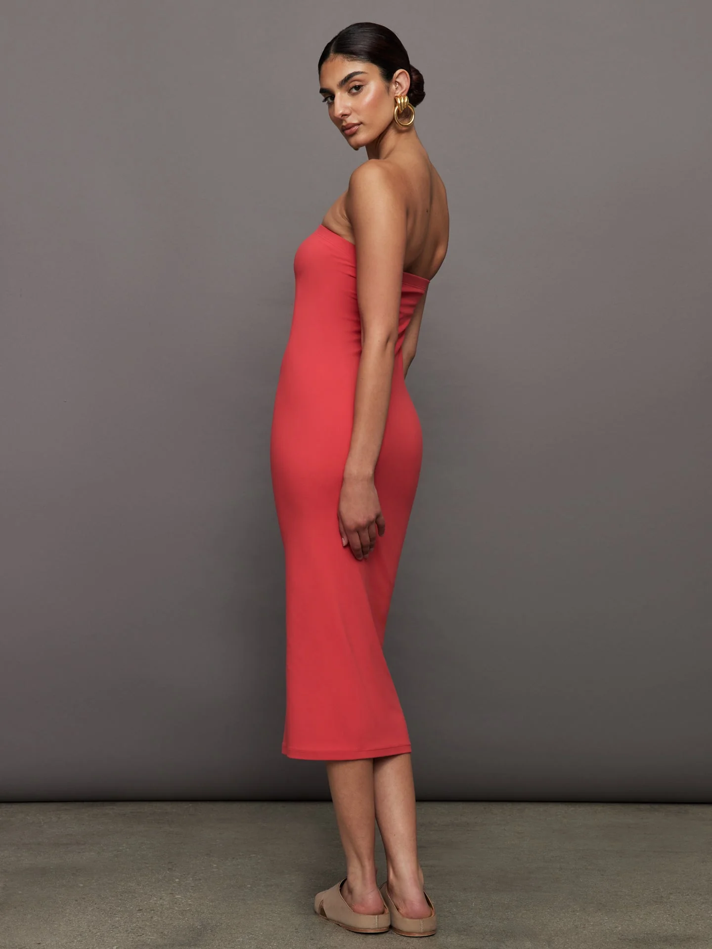 Carbon38 | Strapless Dress in Melt | Tomato - Image 4