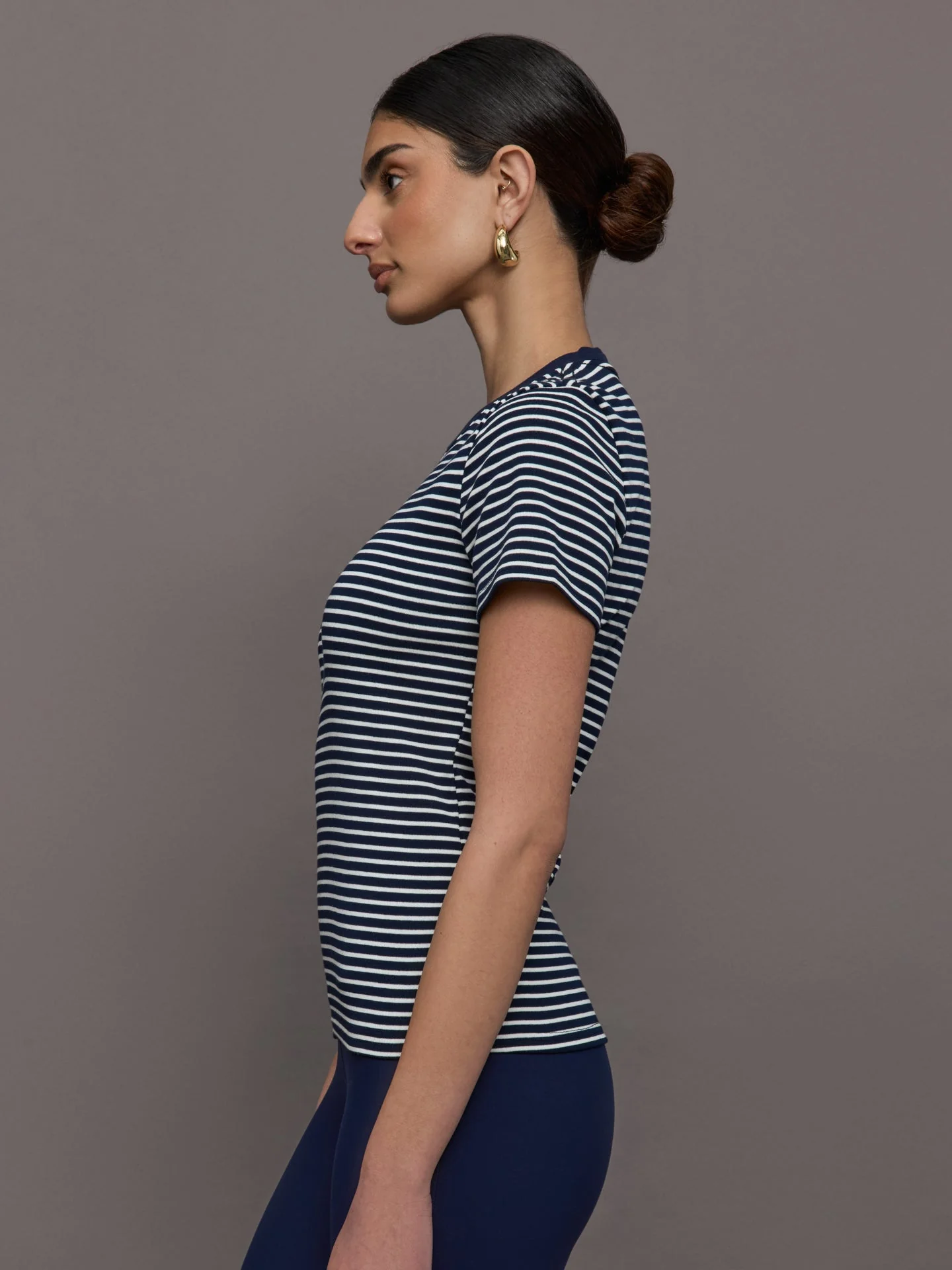 Carbon38 | Stripe Ringer Tee | Cloud/Navy Stripe - Image 3