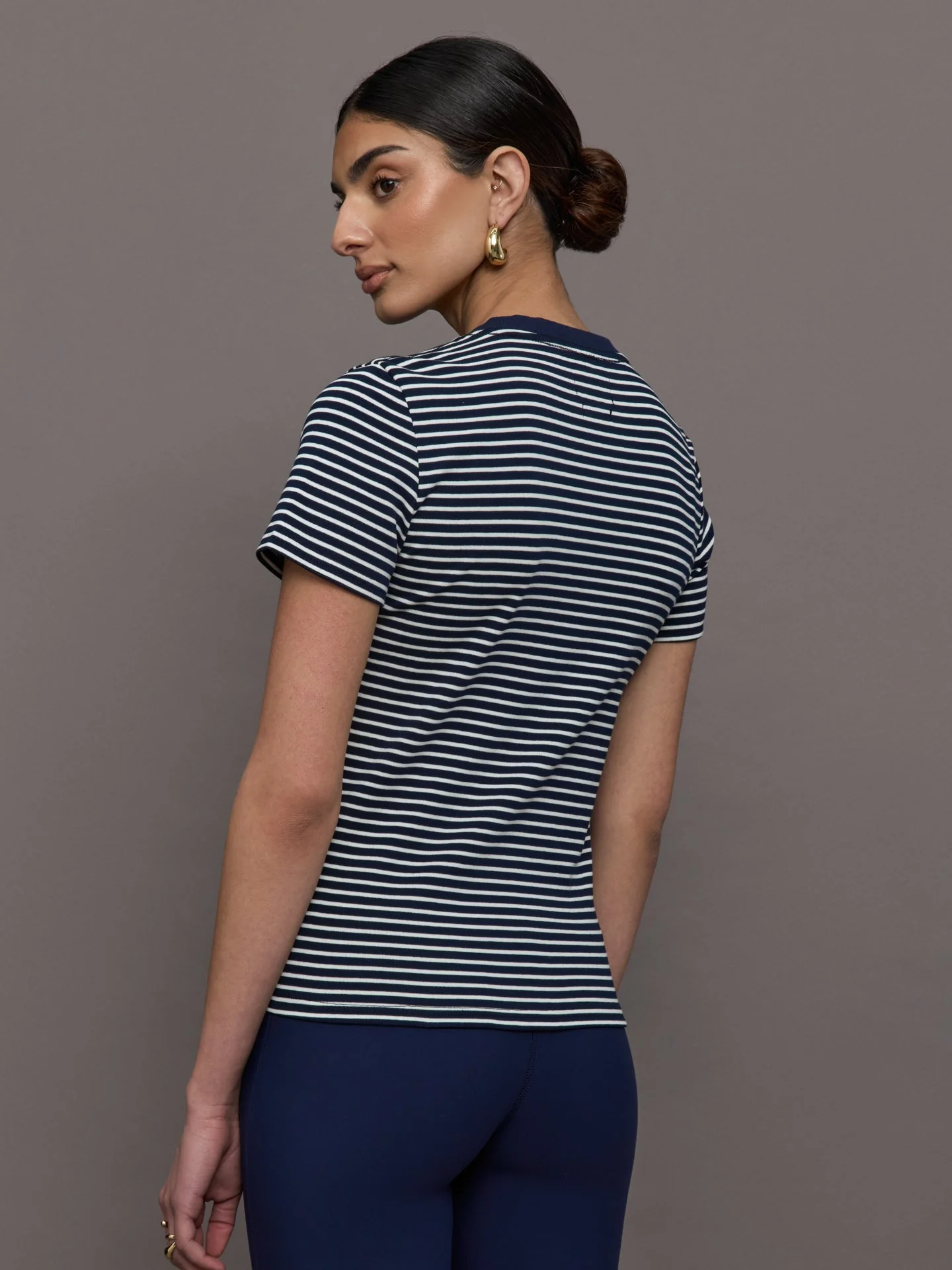 Carbon38 | Stripe Ringer Tee | Cloud/Navy Stripe - Image 4