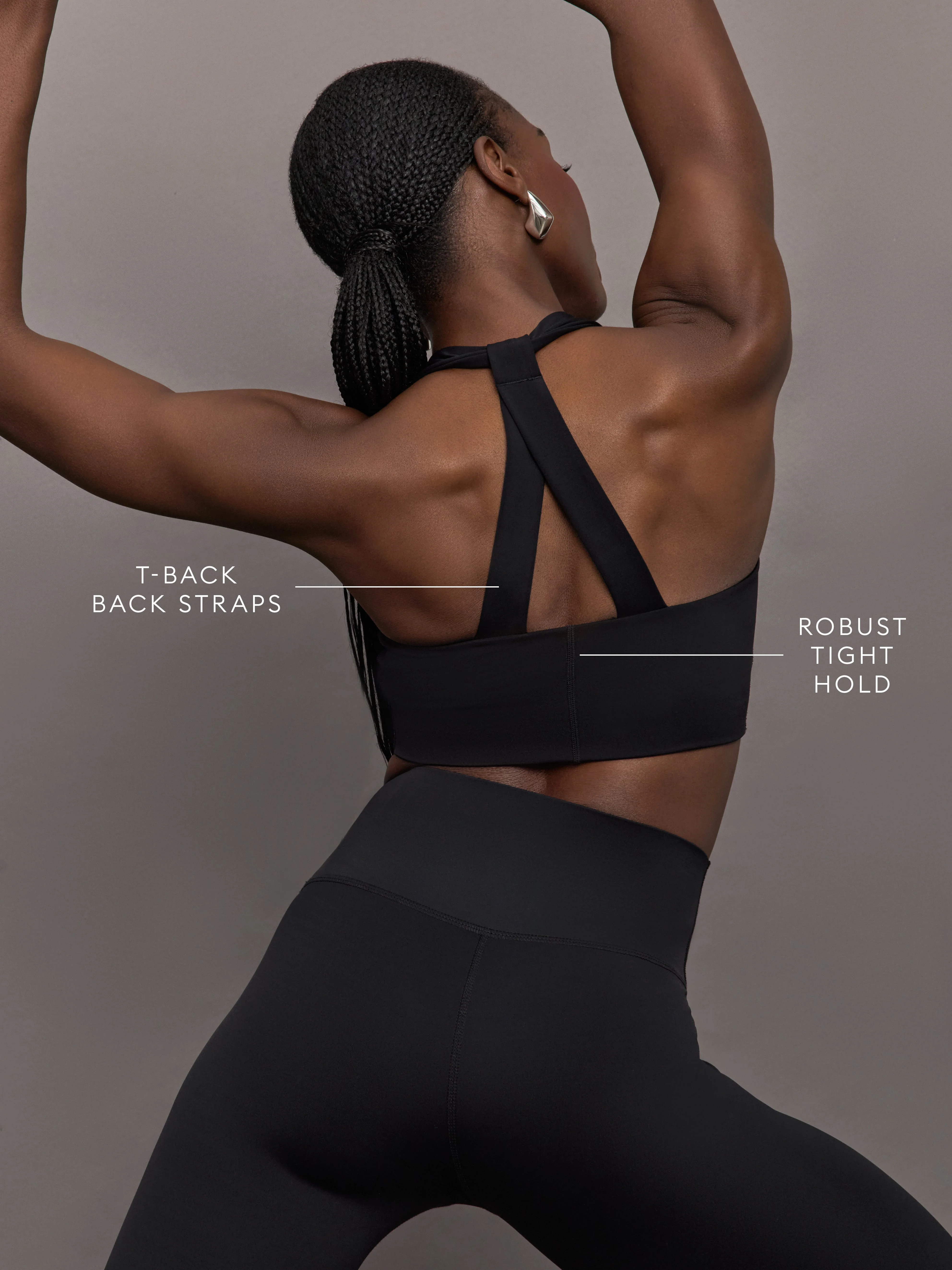 Carbon38 | T Back Bra In Diamond Compression | Black - Image 3