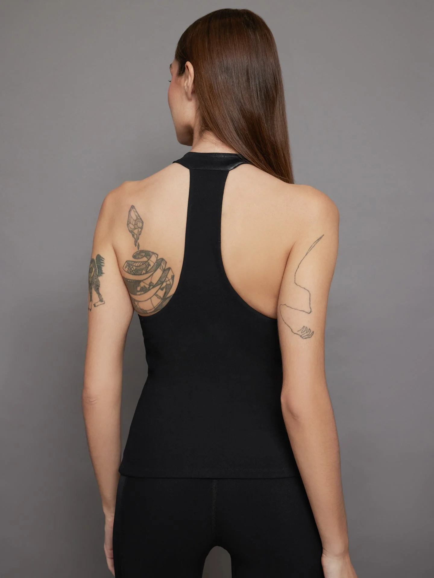 Carbon38 | Tuxedo Mock Neck Top | Black - Image 2
